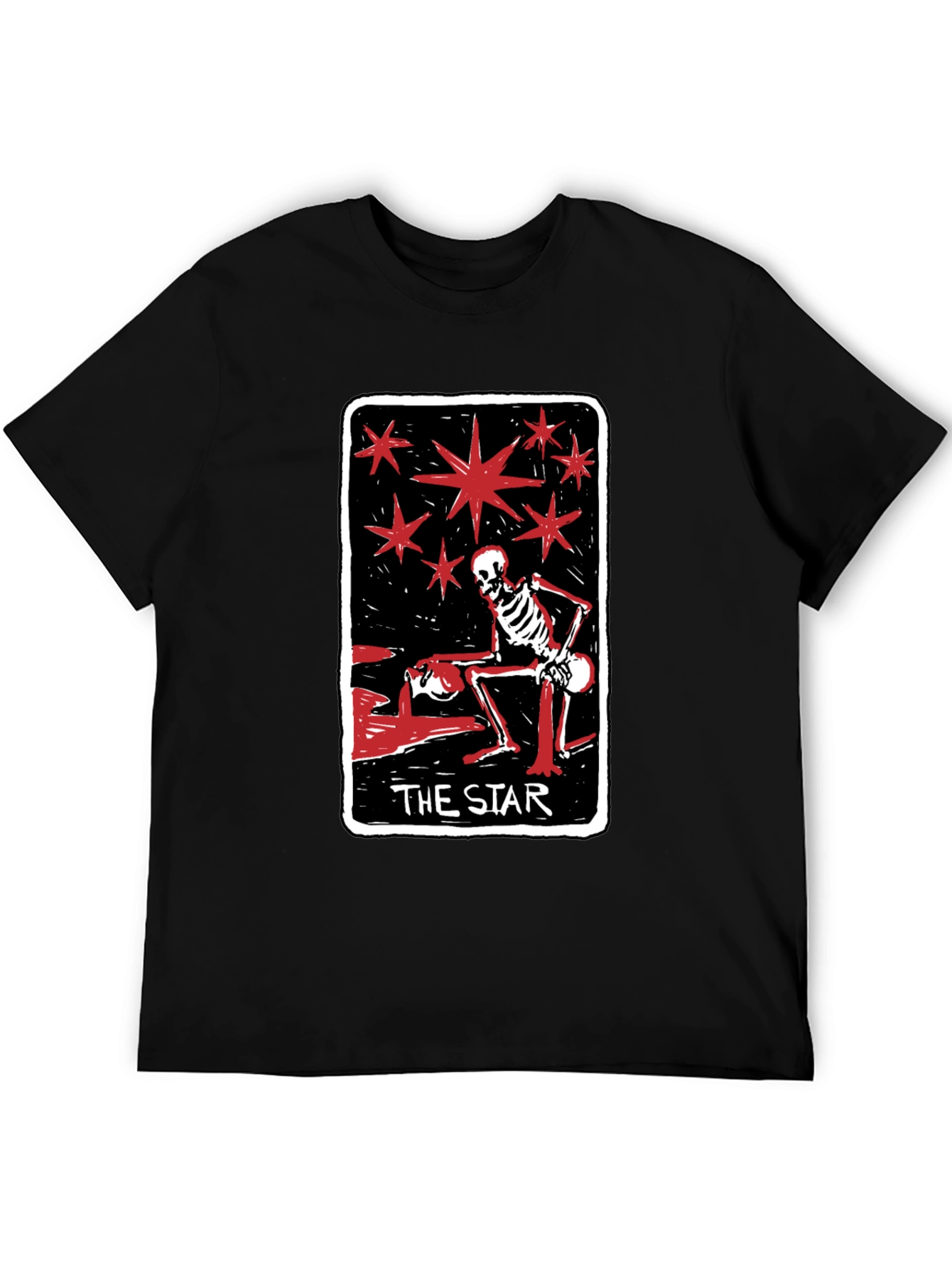 Skeleton The Star Tarot Card Graphic Tee