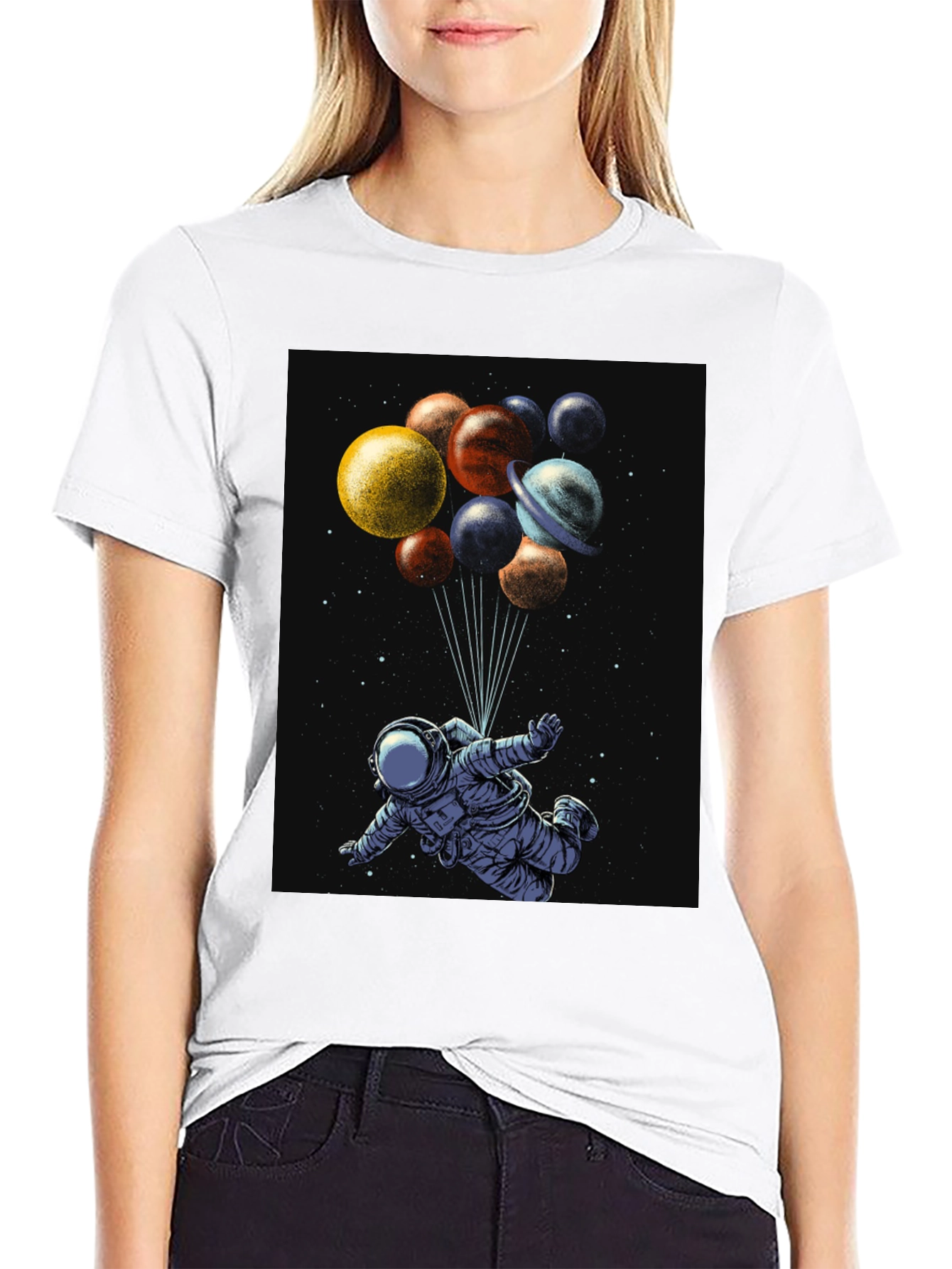 Astronaut Planets Graphic T-Shirt