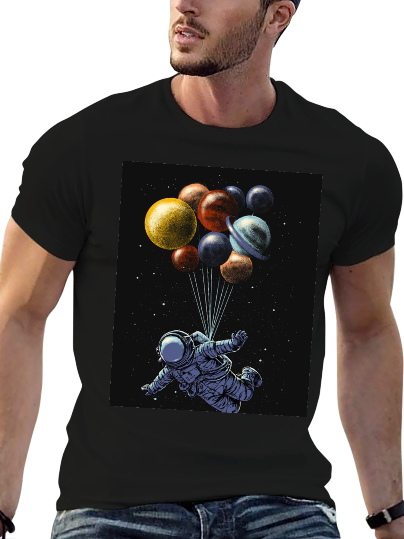 Astronaut Planets Graphic T-Shirt