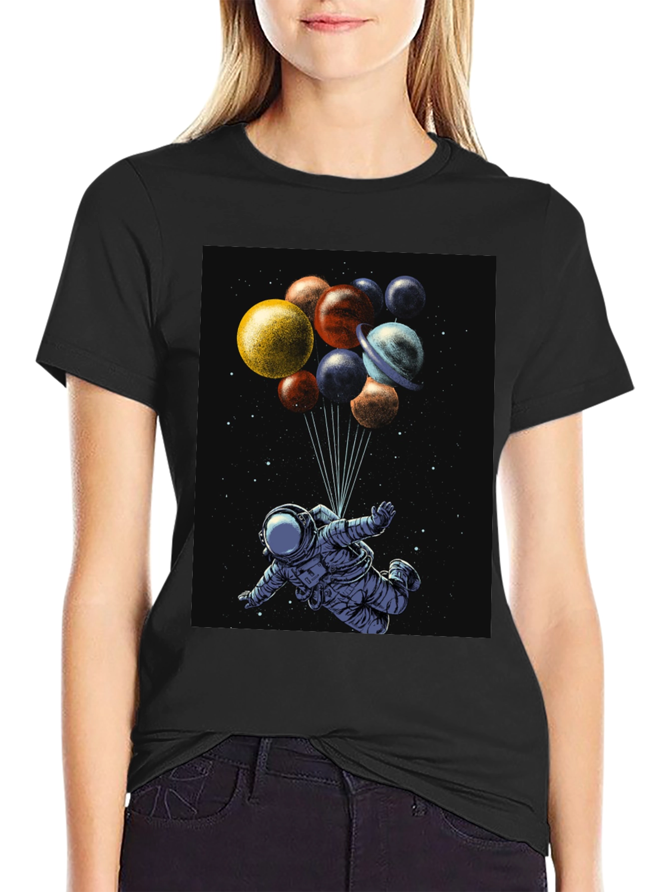 Astronaut Planets Graphic T-Shirt