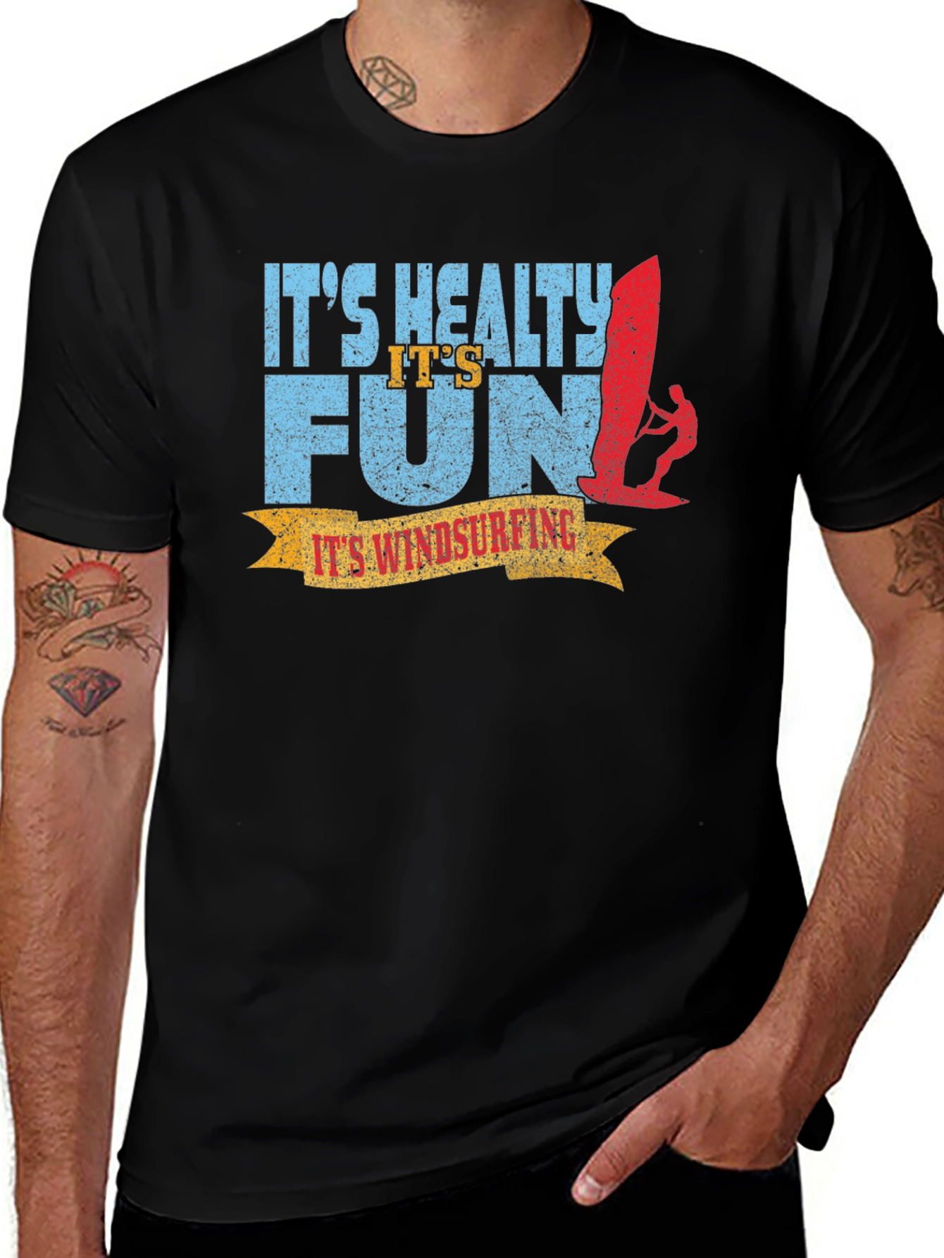 Its Windsurfing T-Shirt: Healthy Fun Graphic Tee