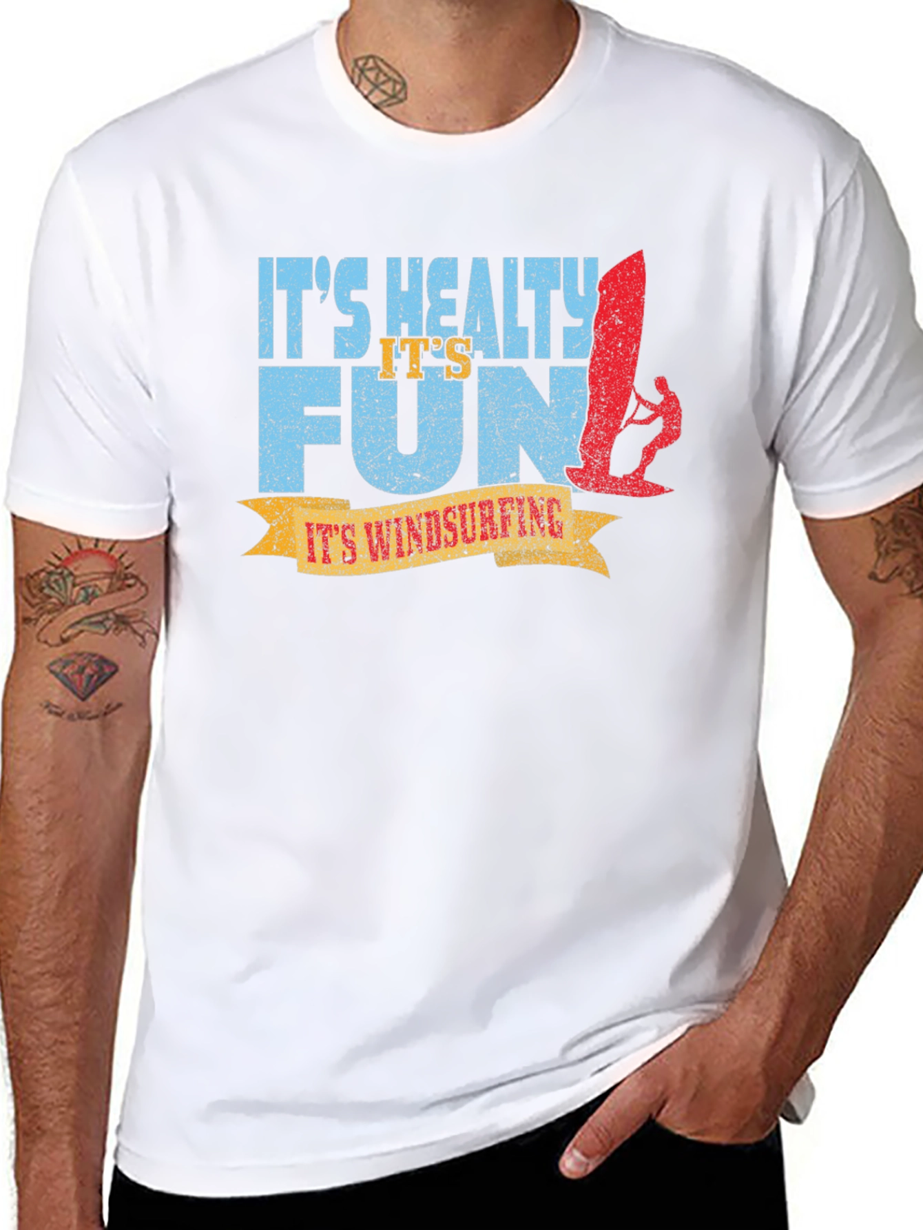 Its Windsurfing T-Shirt: Healthy Fun Graphic Tee