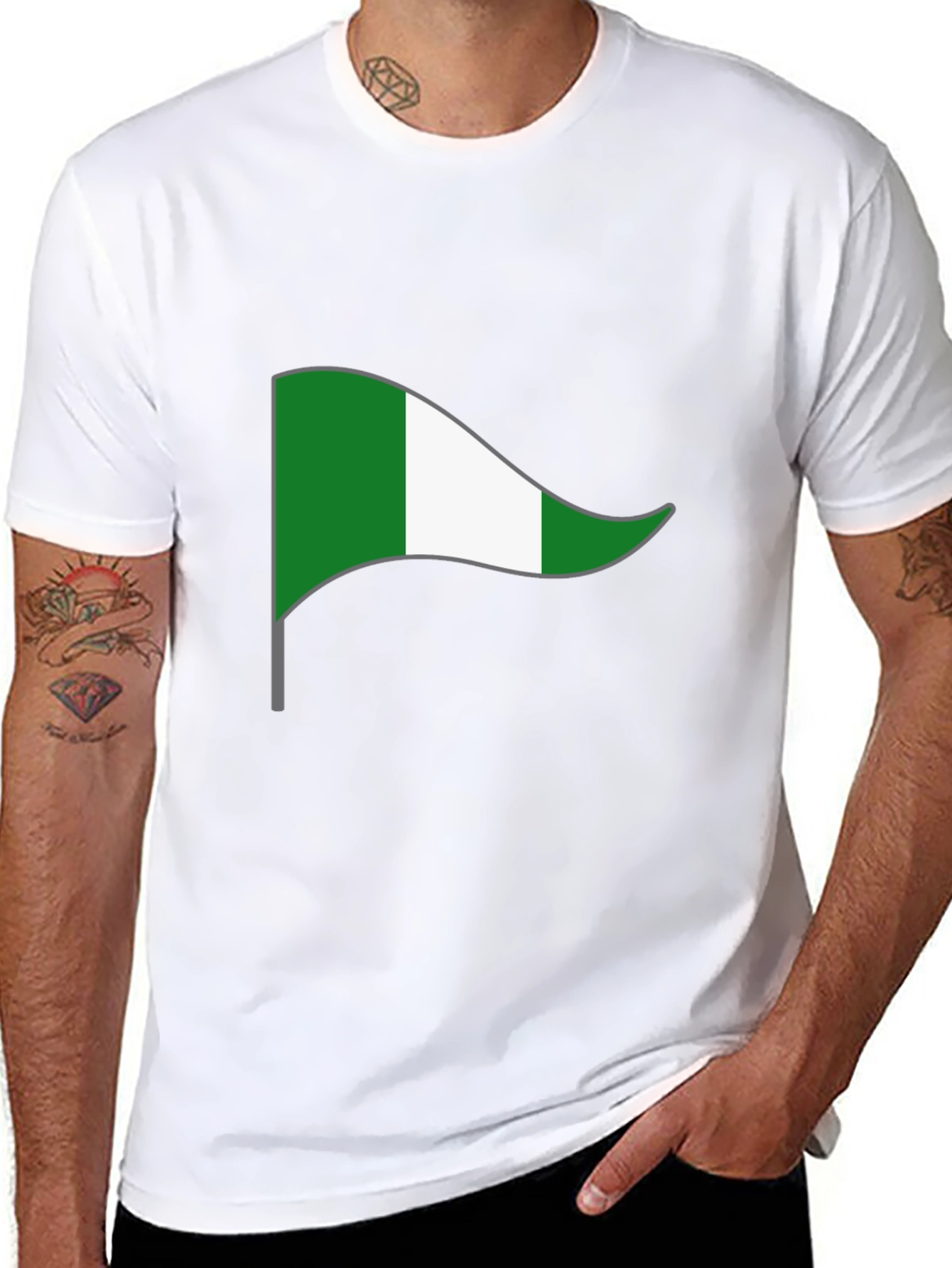 Nigeria Flag T-Shirt - Green and White Pride