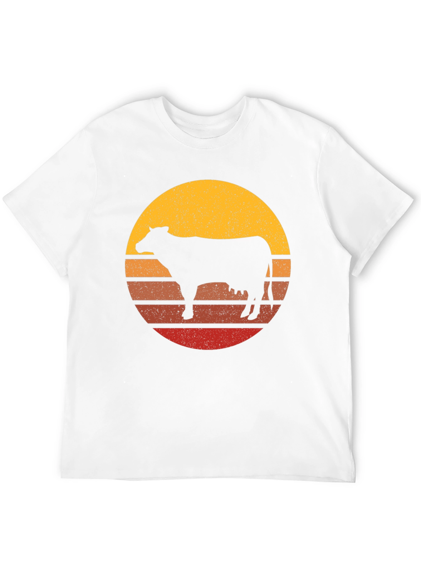 Retro Cow Sunset Graphic T-Shirt