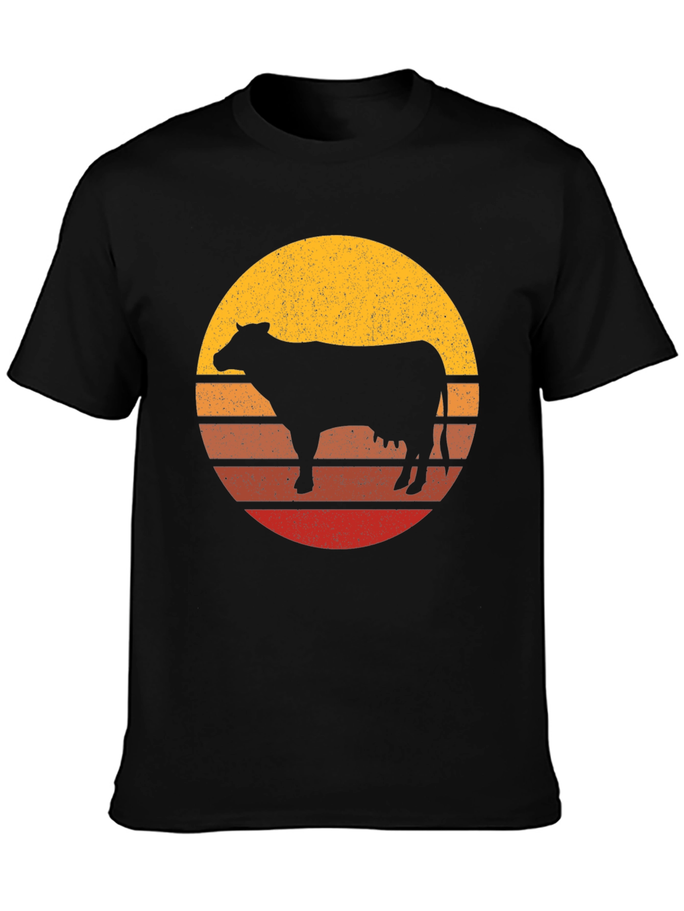 Retro Cow Sunset Graphic T-Shirt