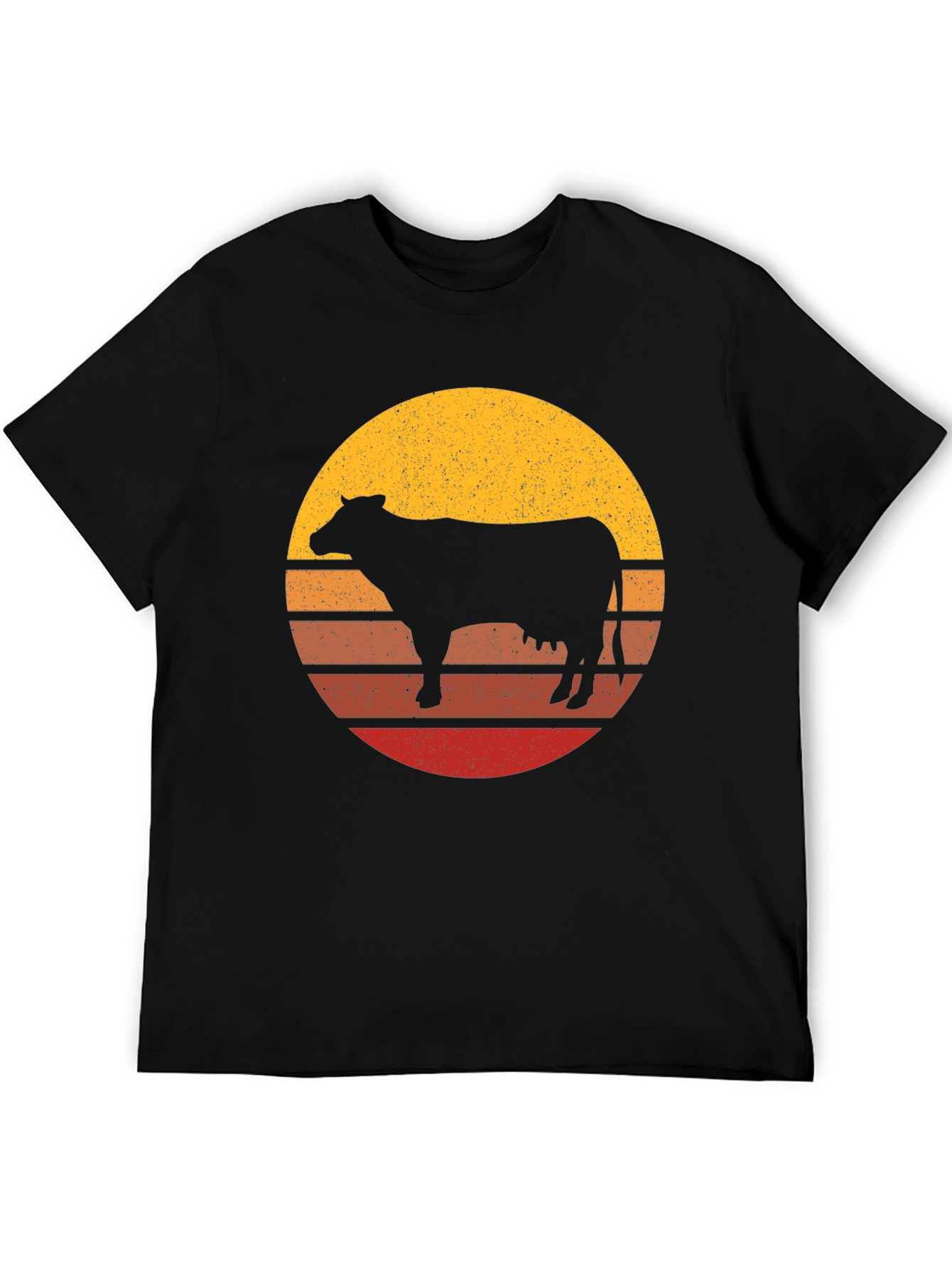 Retro Cow Sunset Graphic T-Shirt
