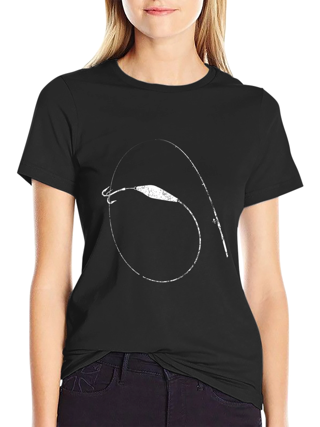 Fishing Lure Graphic Tee - Black Casual Comfort