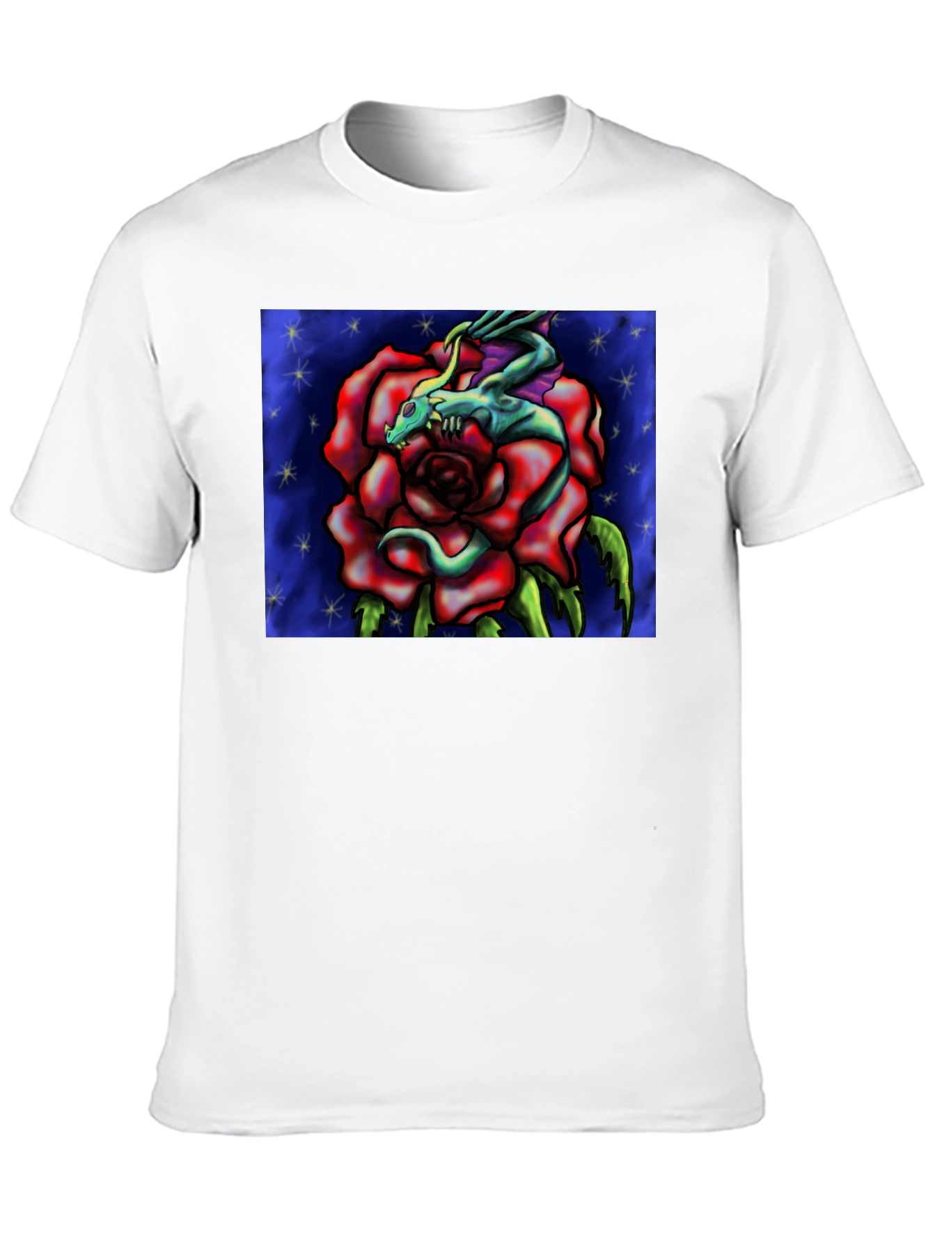 Dragon Rose Graphic Tee - Black