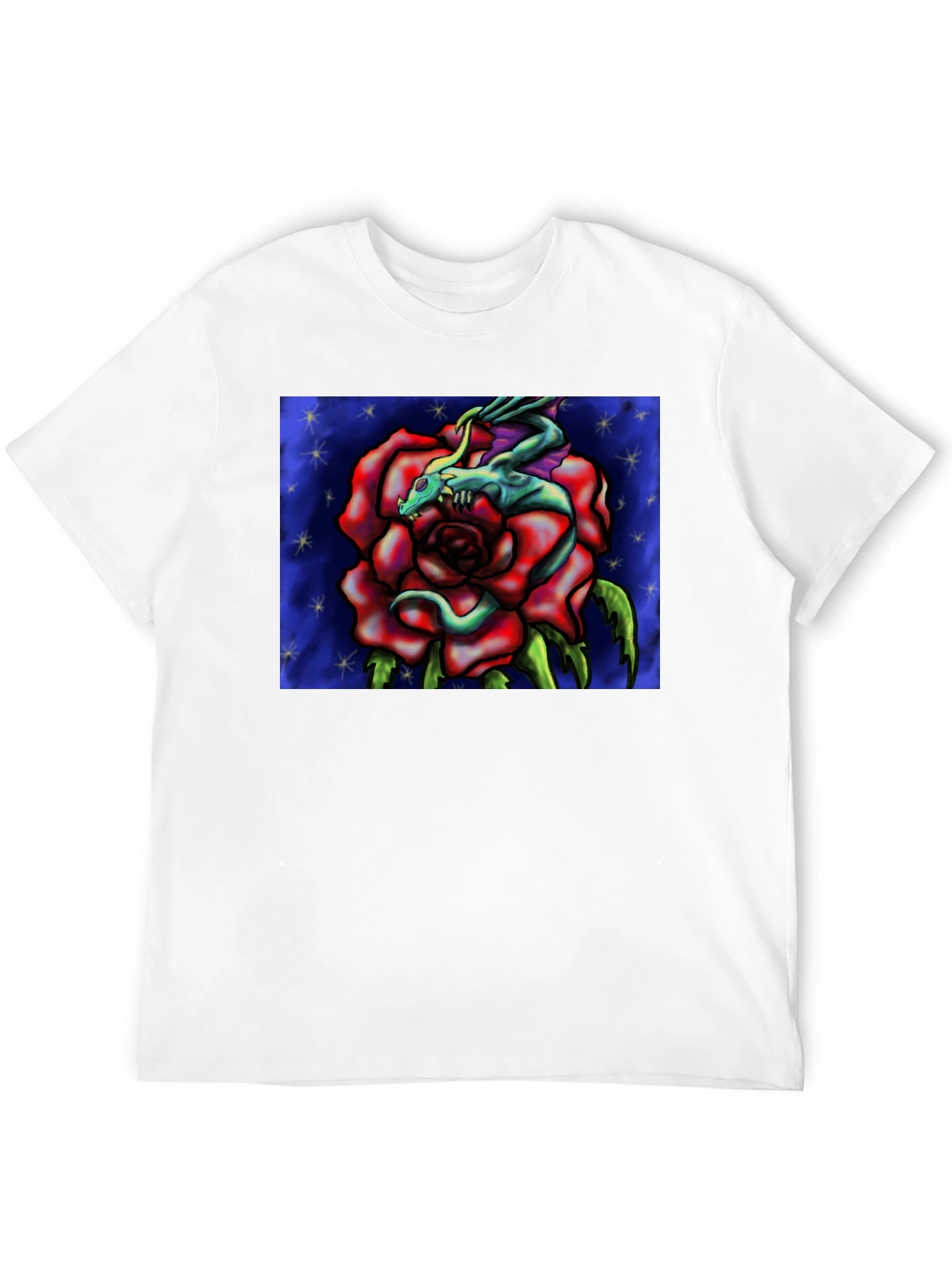 Dragon Rose Graphic Tee - Black