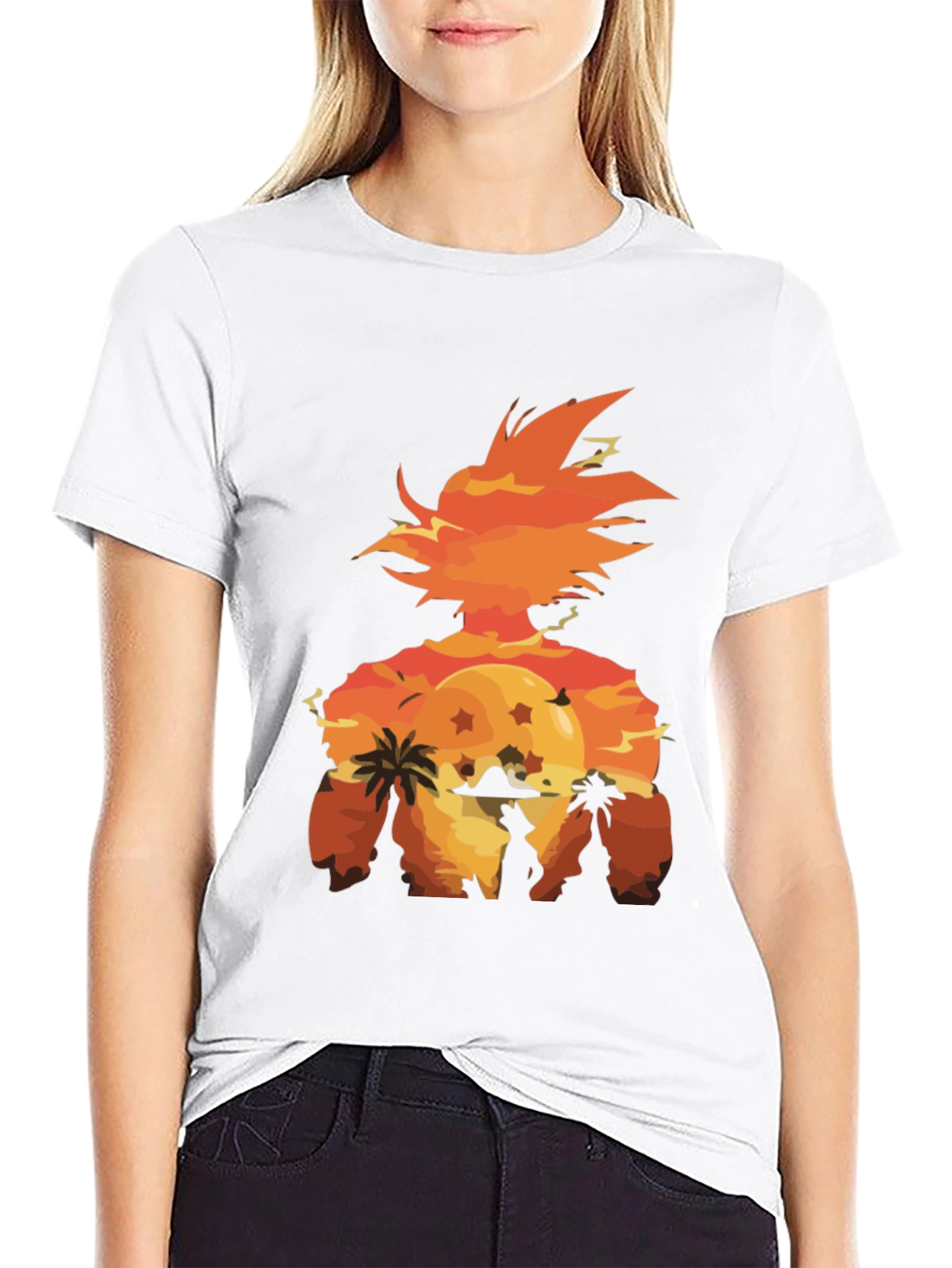 Goku Sunset Graphic Tee - Anime Style