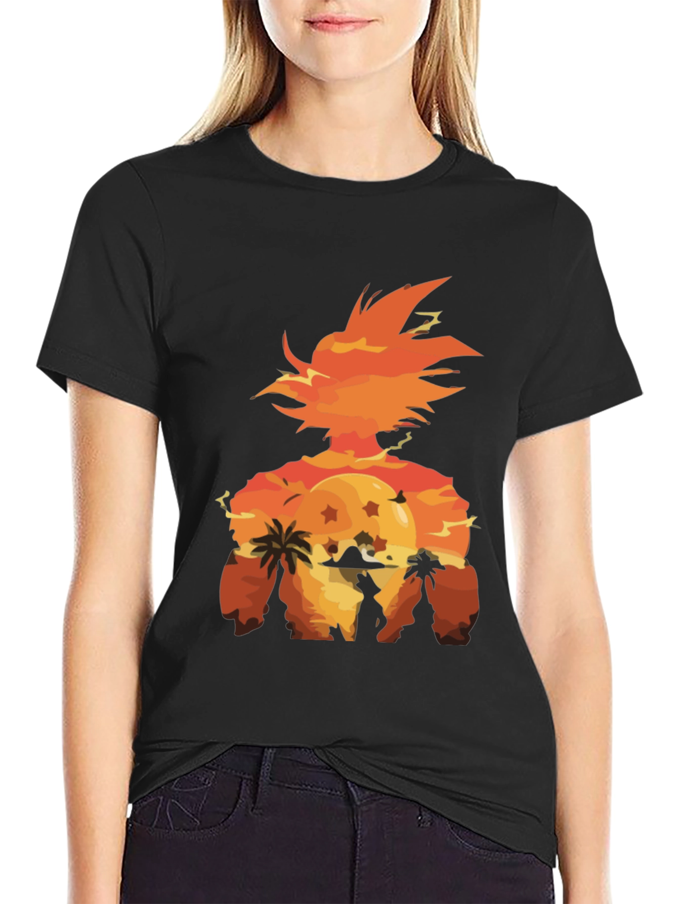 Goku Sunset Graphic Tee - Anime Style