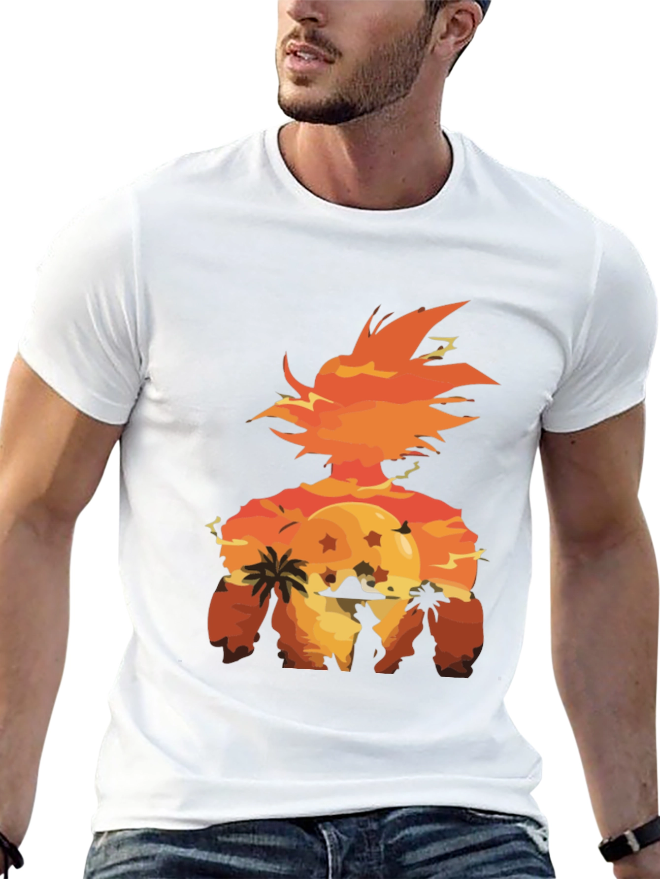 Goku Sunset Graphic Tee - Anime Style