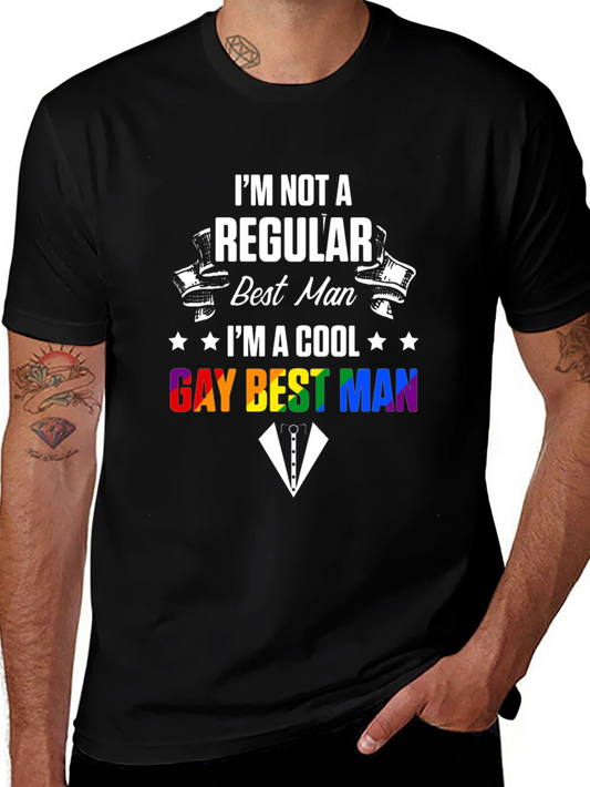 Cool Gay Best Man T-Shirt - LGBTQ+ Wedding Party Apparel