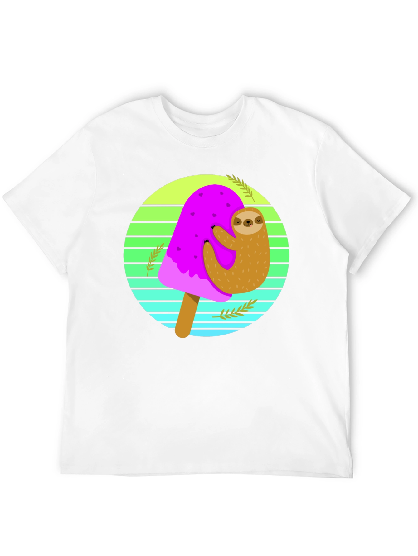 Sloth Ice Cream Graphic Tee - Comfy Cotton Blend