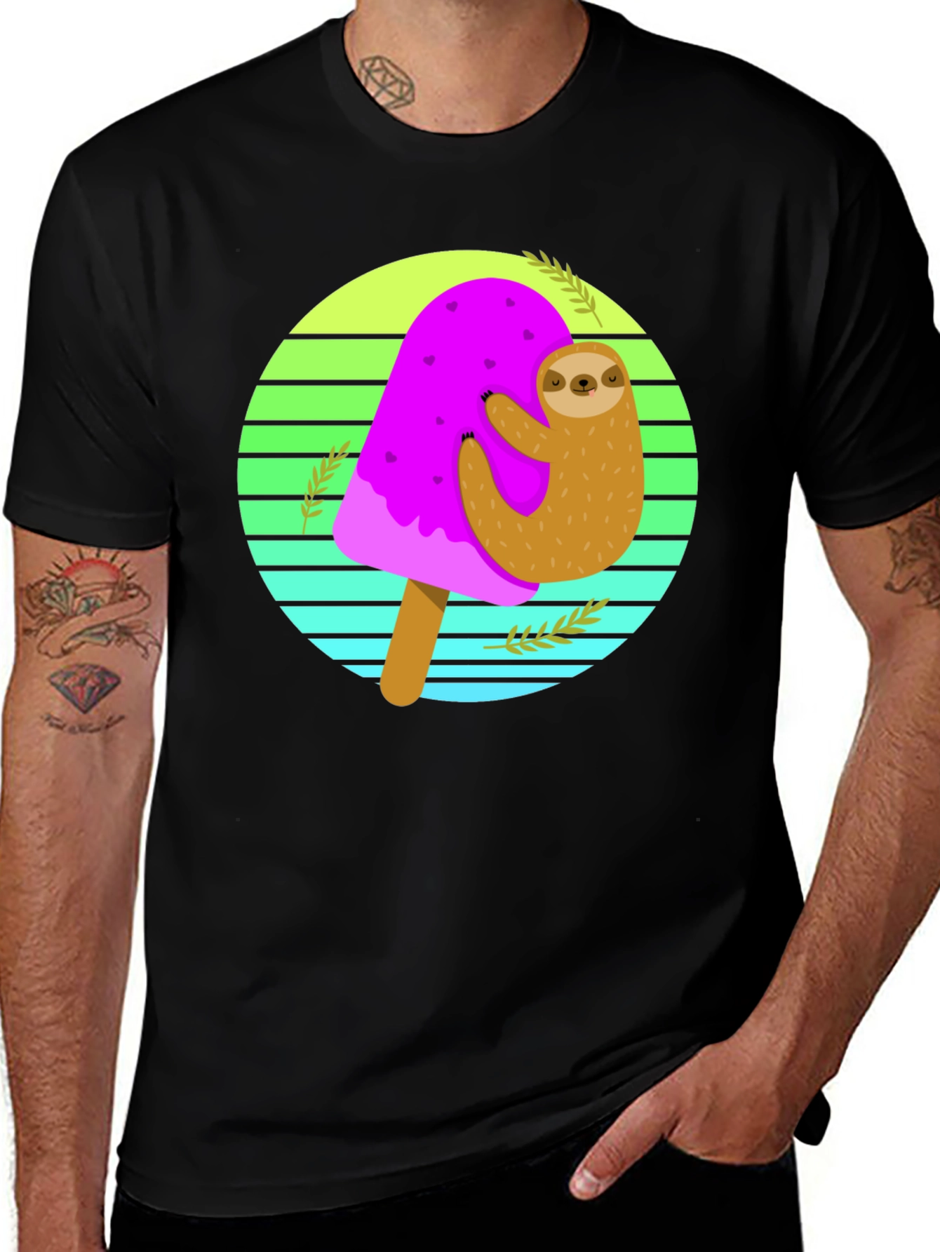 Sloth Ice Cream Graphic Tee - Comfy Cotton Blend