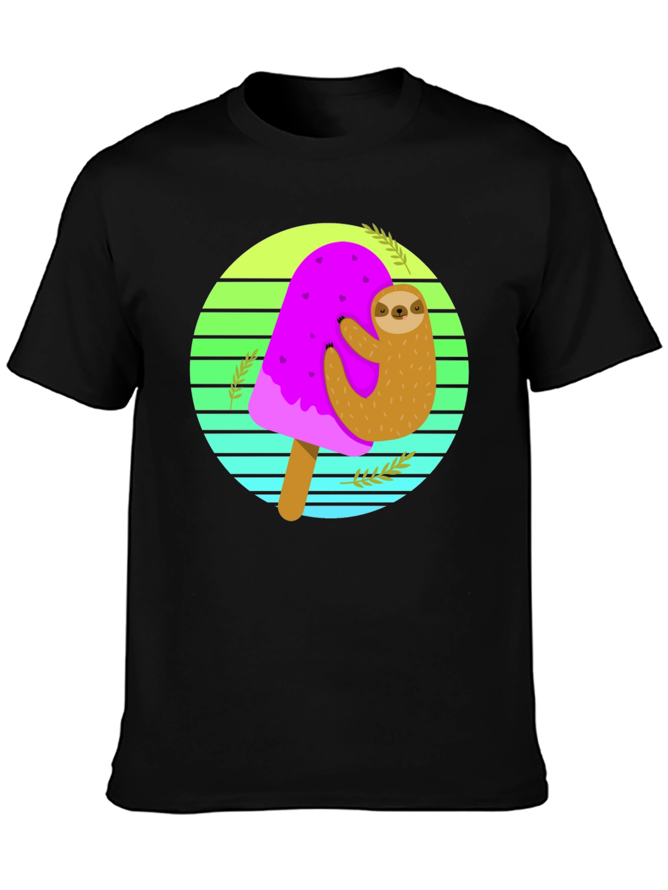 Sloth Ice Cream Graphic Tee - Comfy Cotton Blend