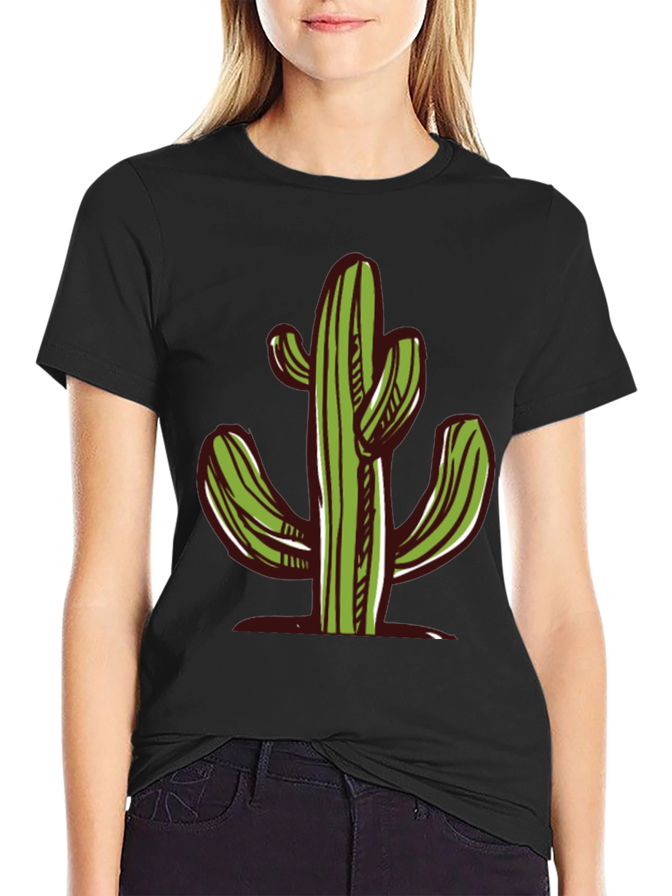 Cactus Graphic Black T-Shirt - Desert Vibes