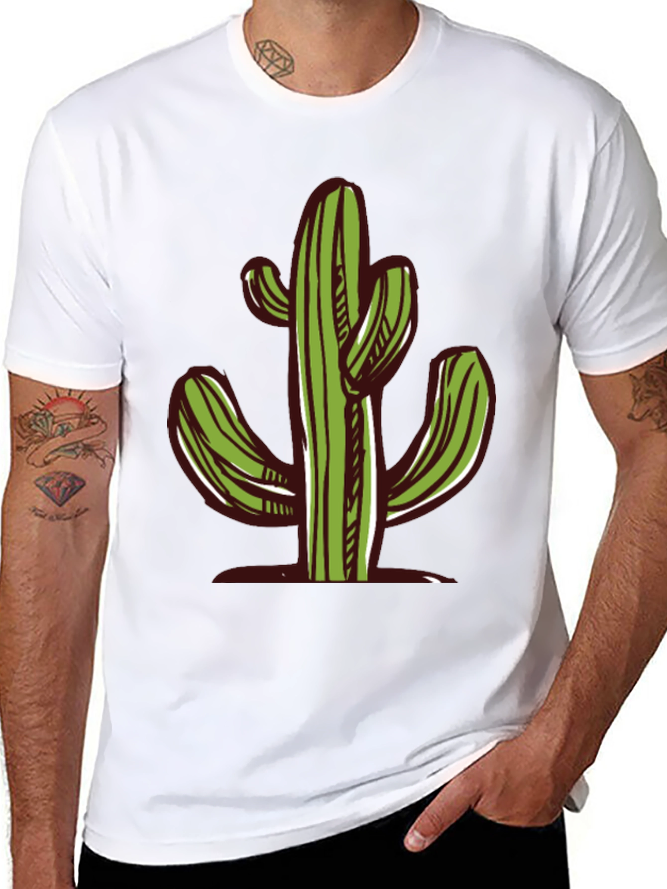 Cactus Graphic Black T-Shirt - Desert Vibes