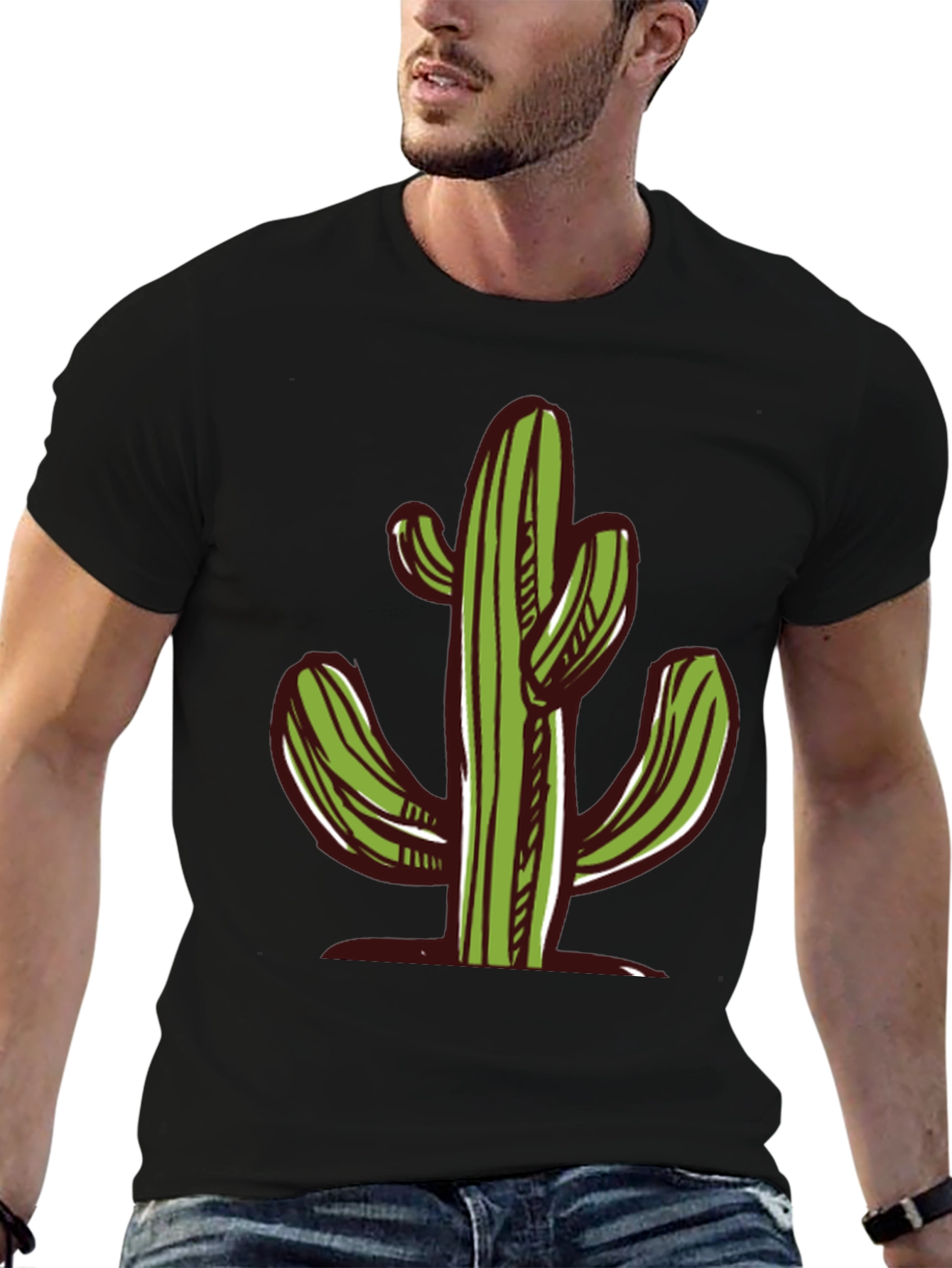 Cactus Graphic Black T-Shirt - Desert Vibes