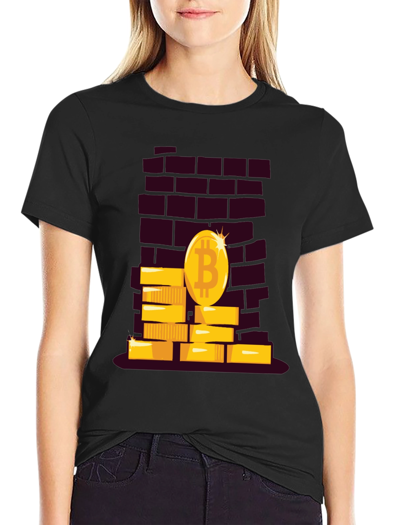 Bitcoin Brick Wall Tee - Crypto Currency T-Shirt