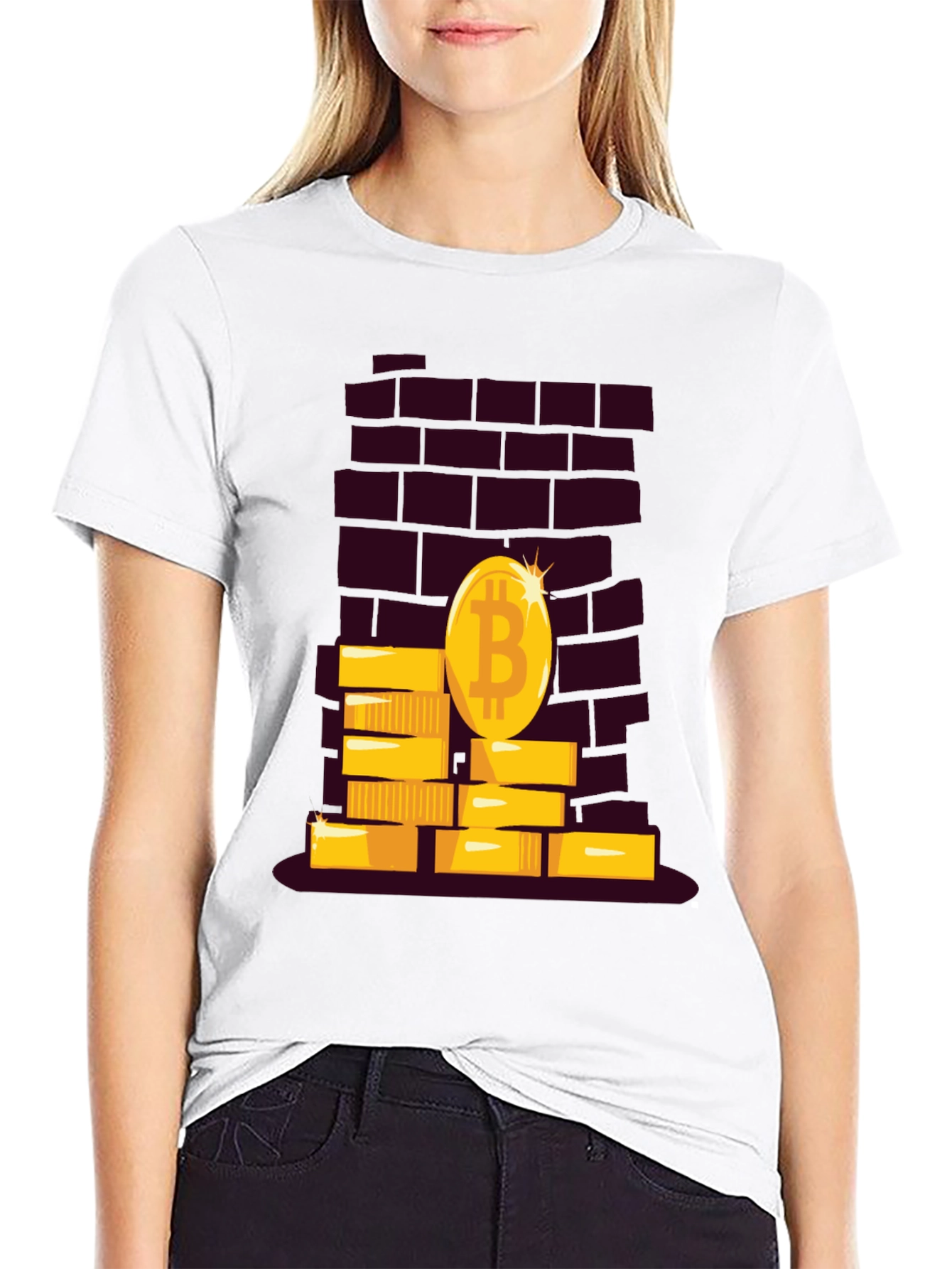 Bitcoin Brick Wall Tee - Crypto Currency T-Shirt