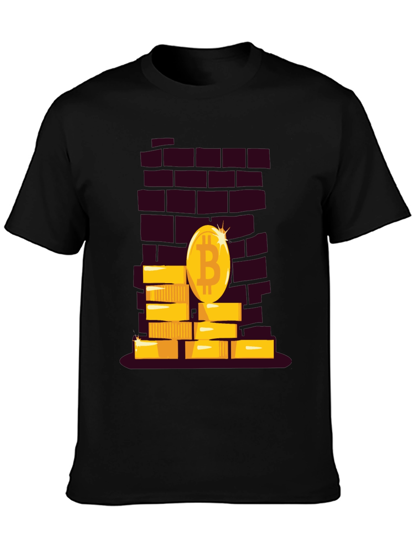 Bitcoin Brick Wall Tee - Crypto Currency T-Shirt