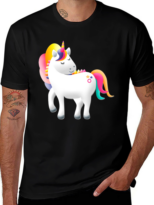 Unicorn Graphic Print Black Tee
