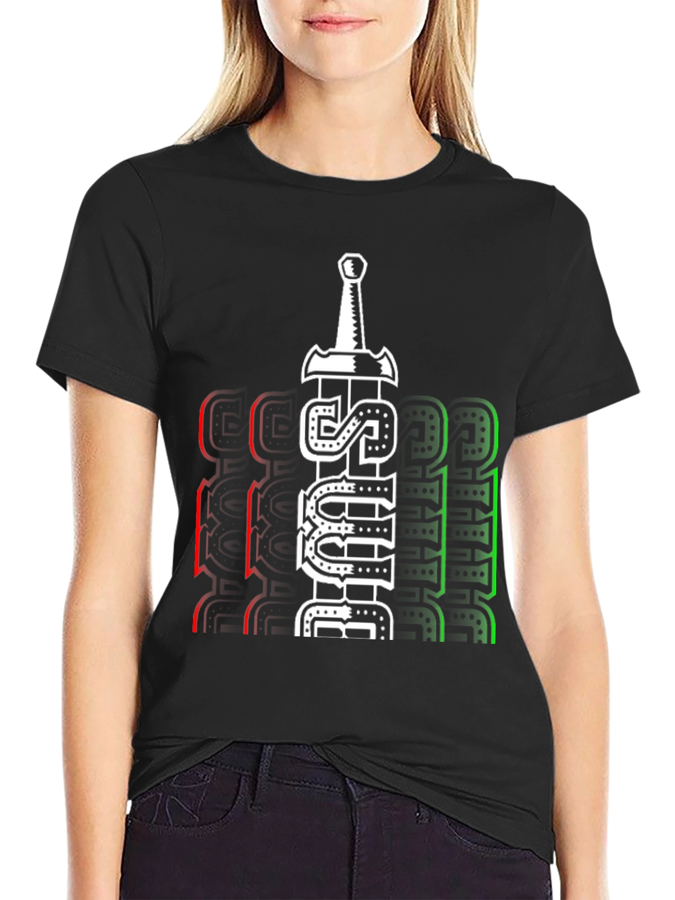 Just Believe Sword Graphic T-Shirt - Casual Style