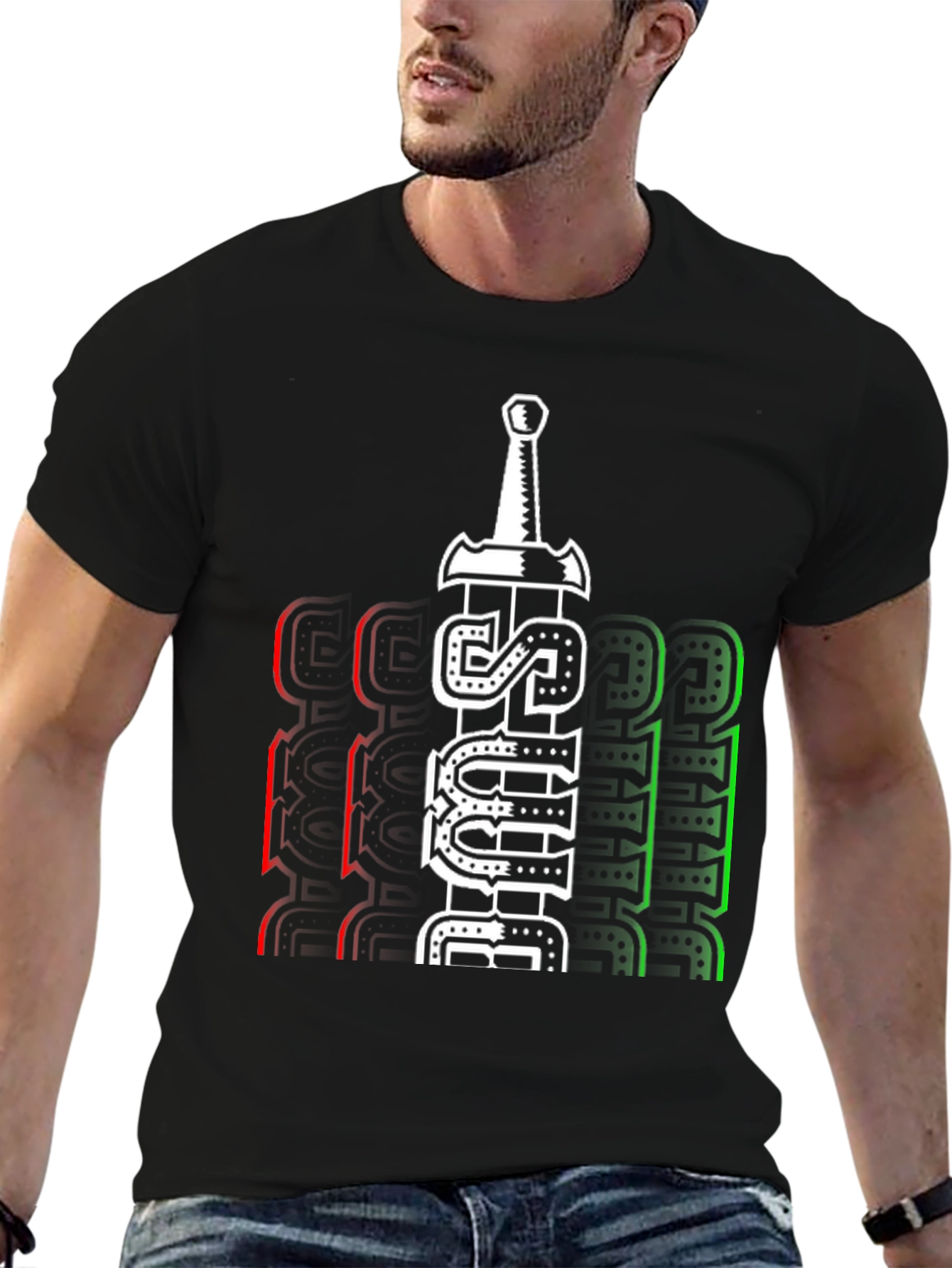 Just Believe Sword Graphic T-Shirt - Casual Style