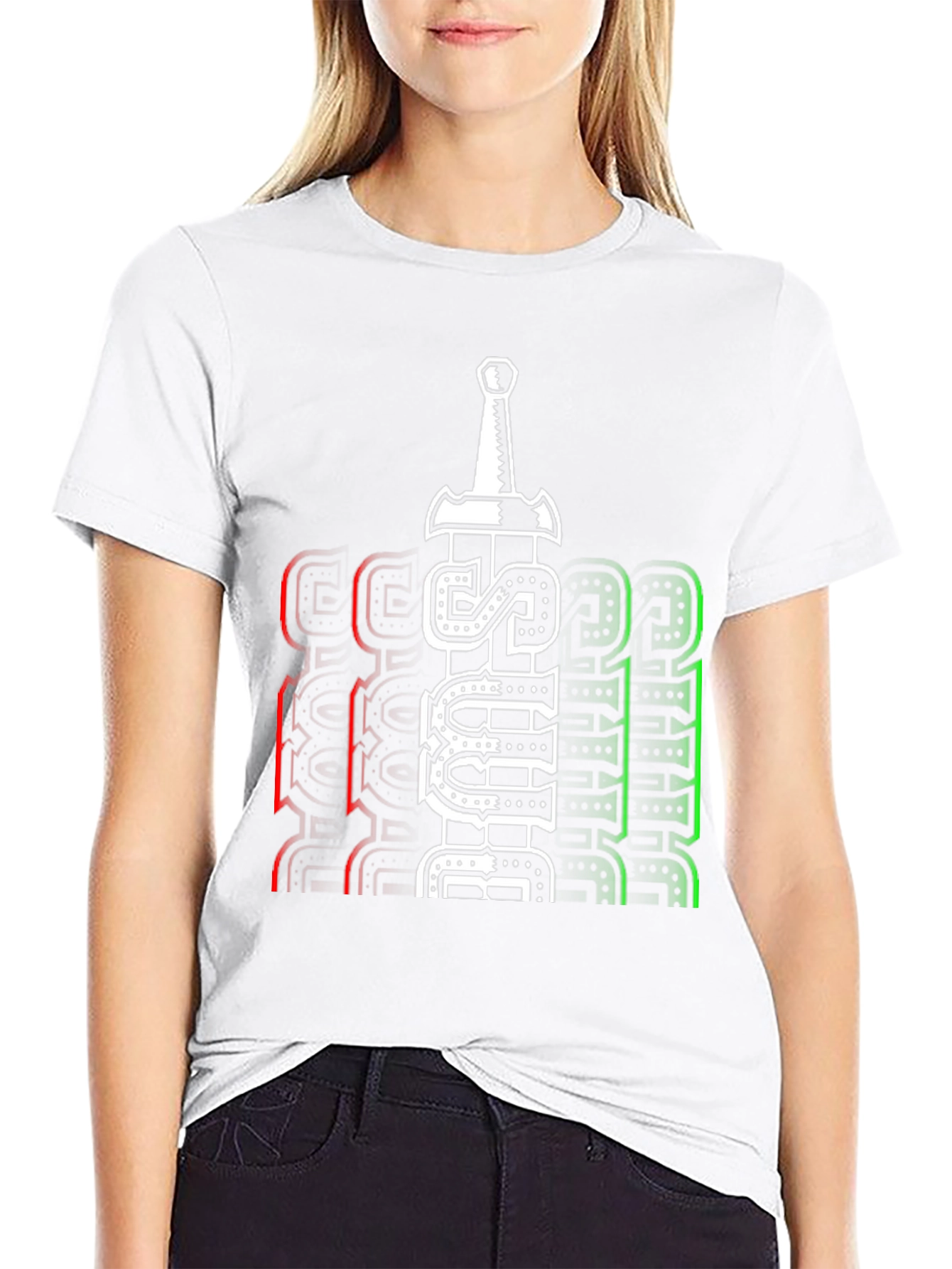 Just Believe Sword Graphic T-Shirt - Casual Style