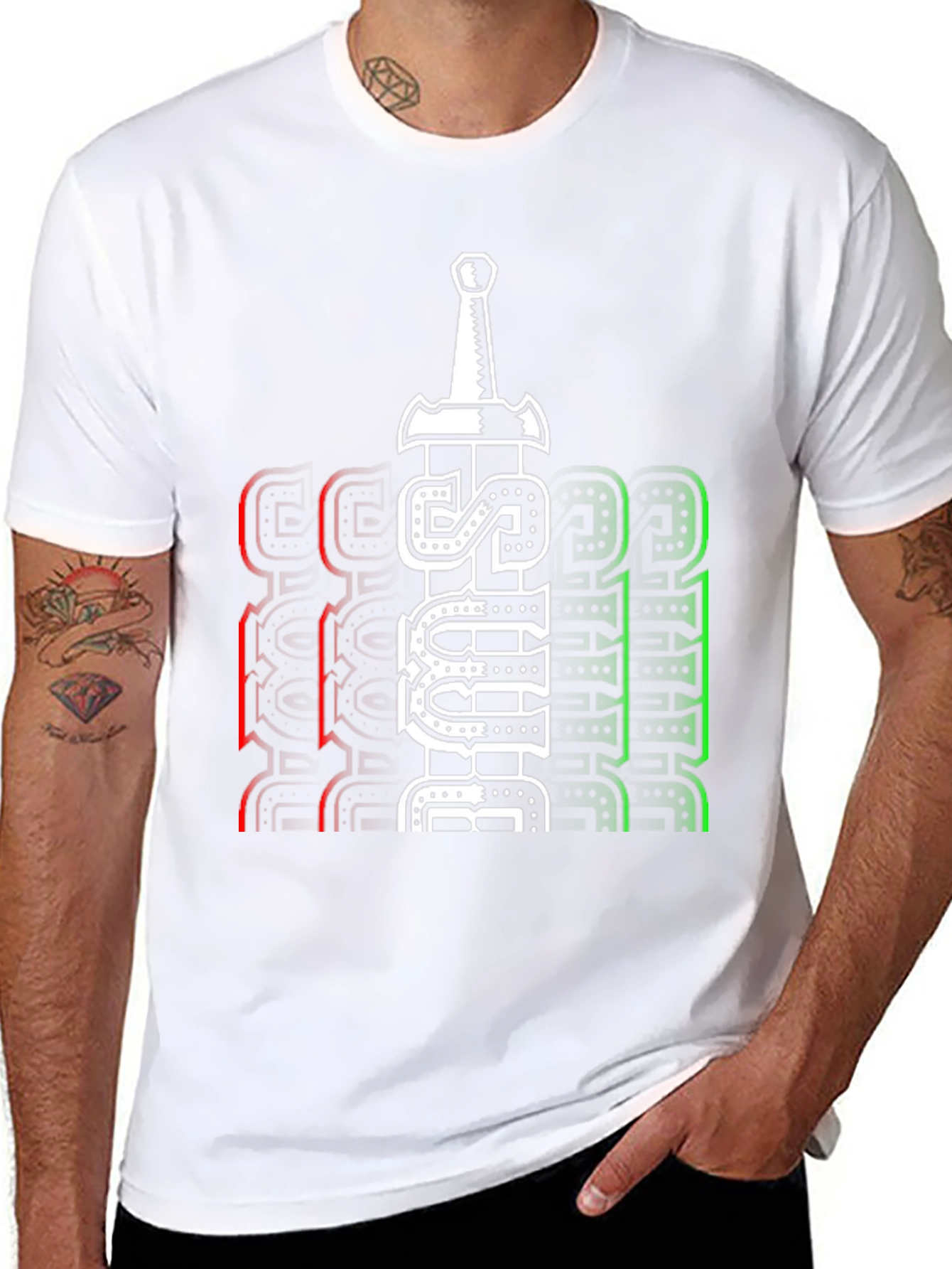 Just Believe Sword Graphic T-Shirt - Casual Style