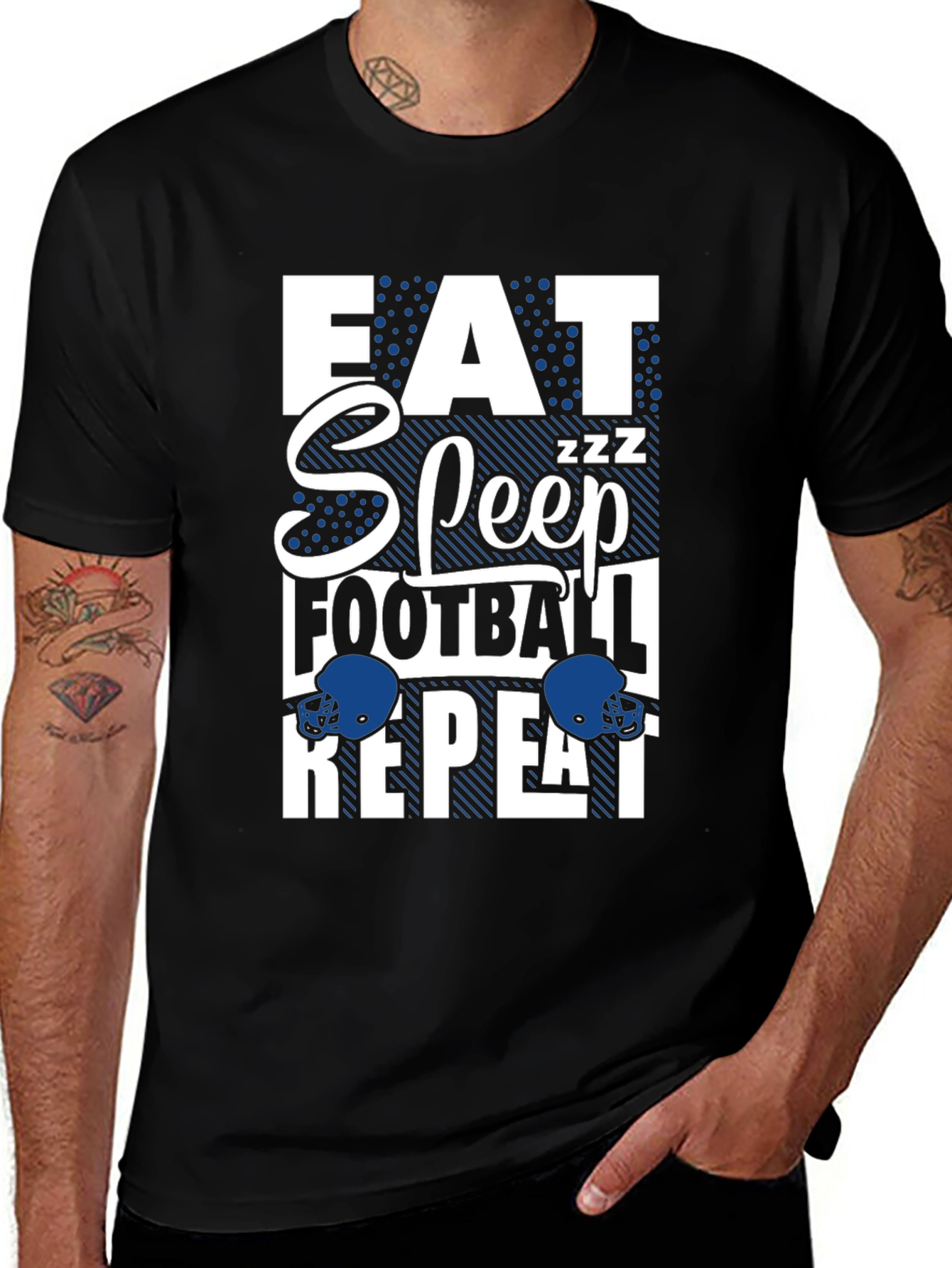 Eat Sleep Football Repeat Graphic Tee