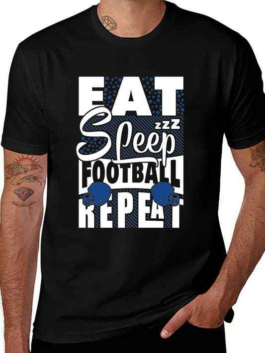 Eat Sleep Football Repeat Graphic Tee