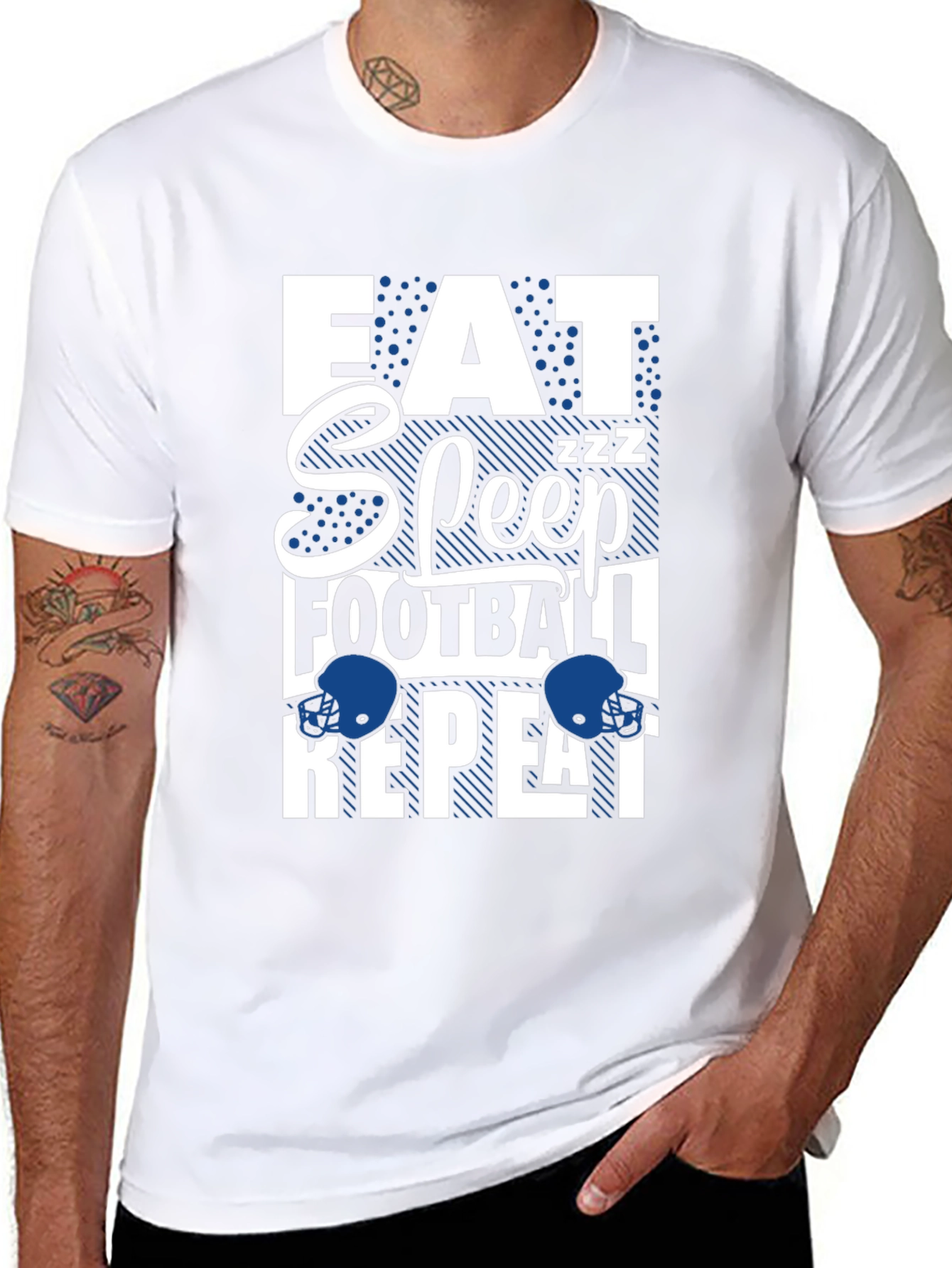 Eat Sleep Football Repeat Graphic Tee