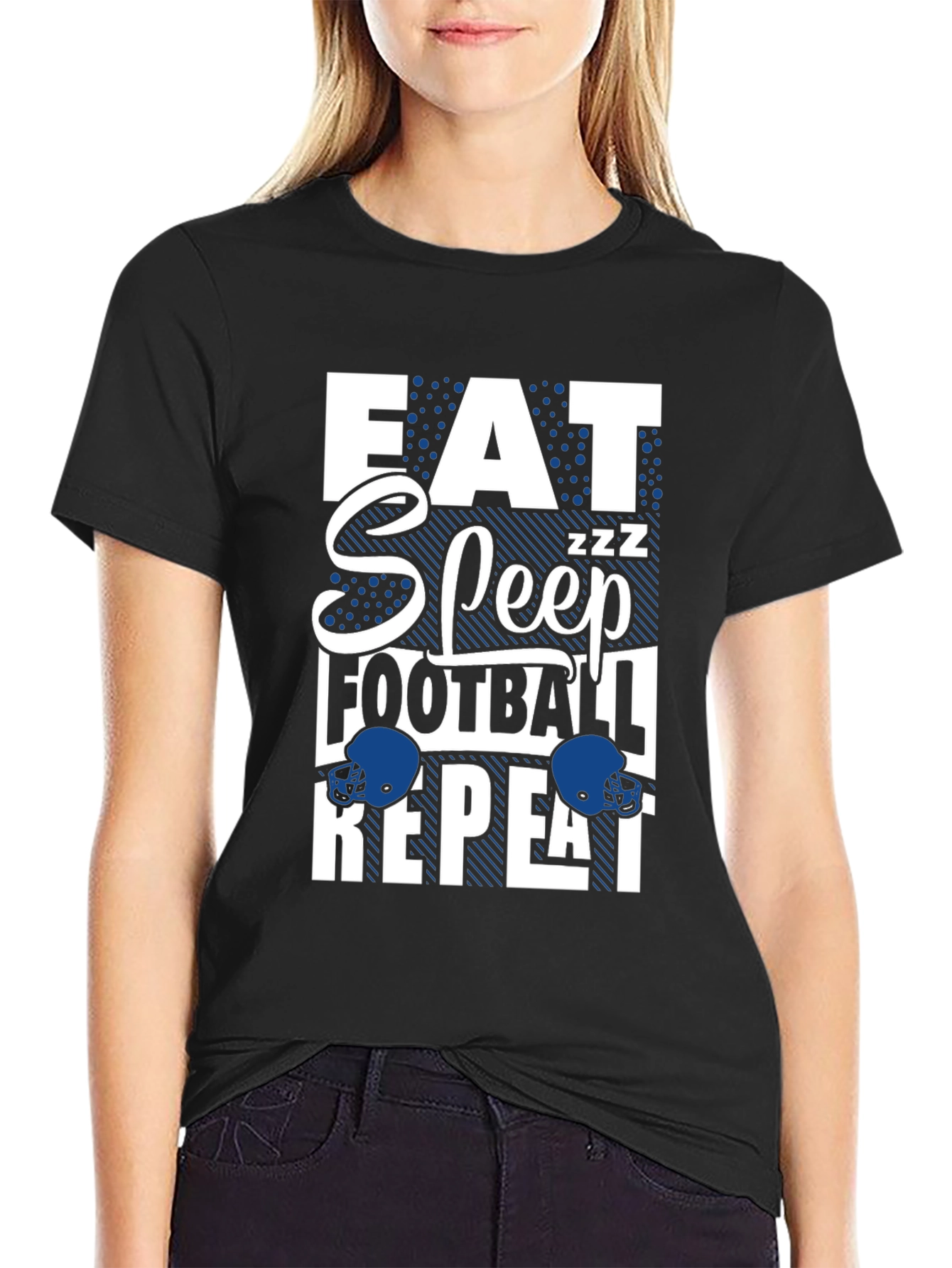 Eat Sleep Football Repeat Graphic Tee