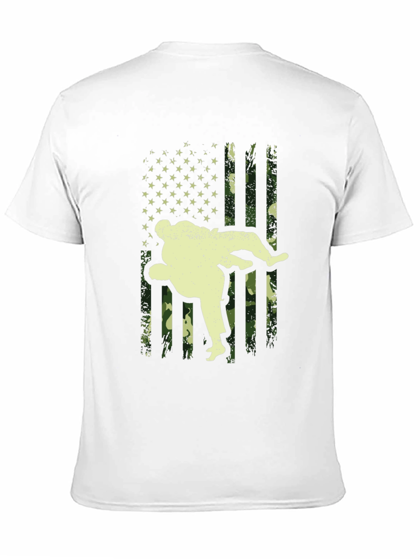 Wrestling USA Flag Camo Print T-Shirt