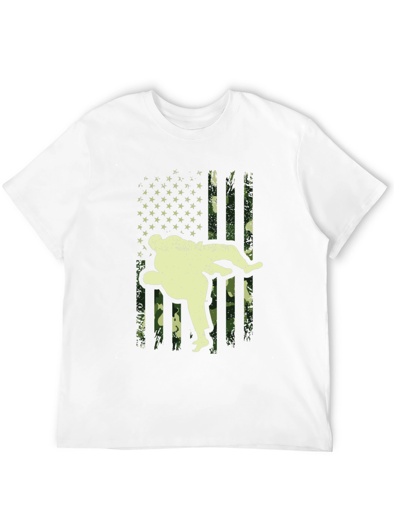 Wrestling USA Flag Camo Print T-Shirt