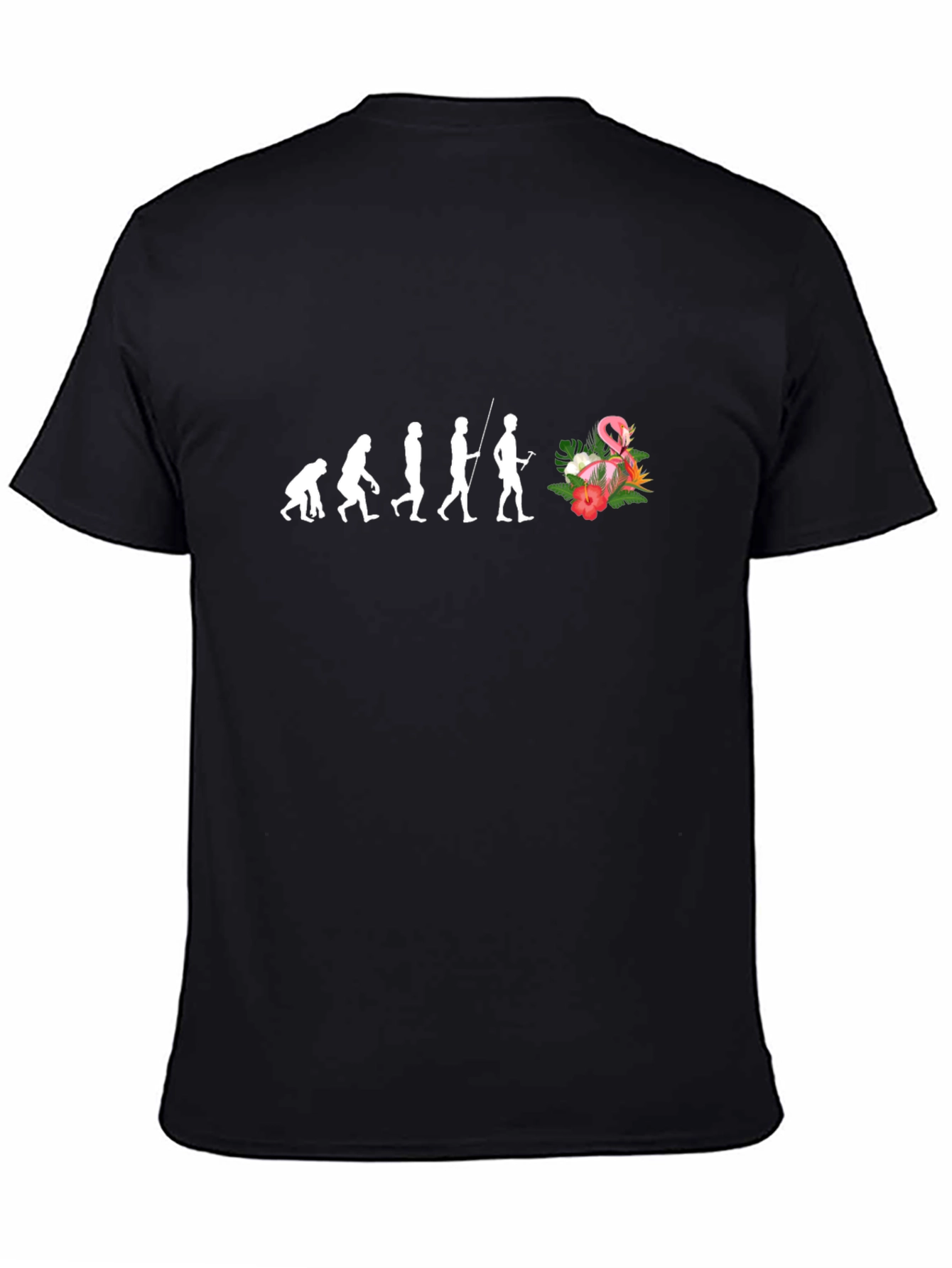 Evolution of Flamingo Lover Black T-Shirt