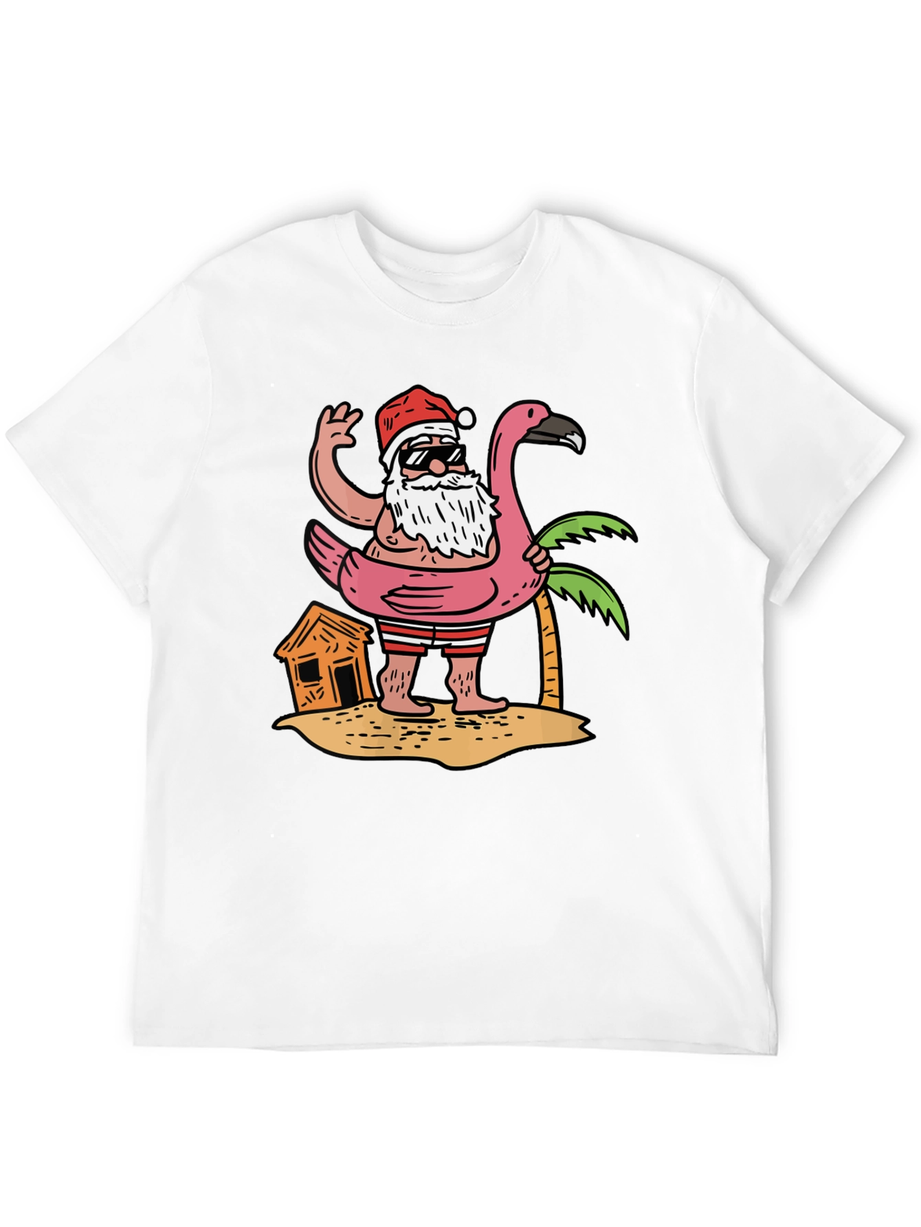 Tropical Santa T-Shirt Flamingo Pool Float