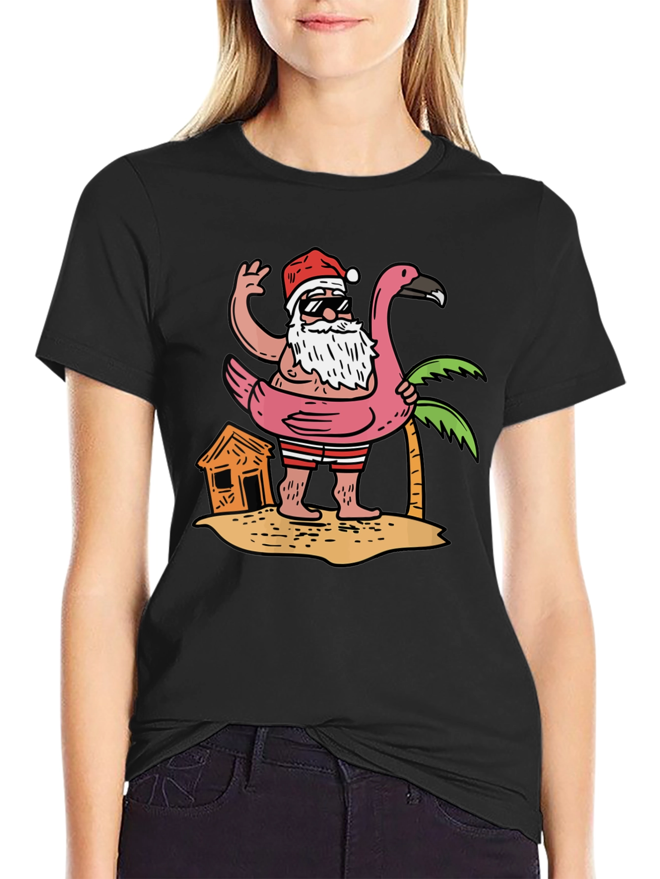 Tropical Santa T-Shirt Flamingo Pool Float
