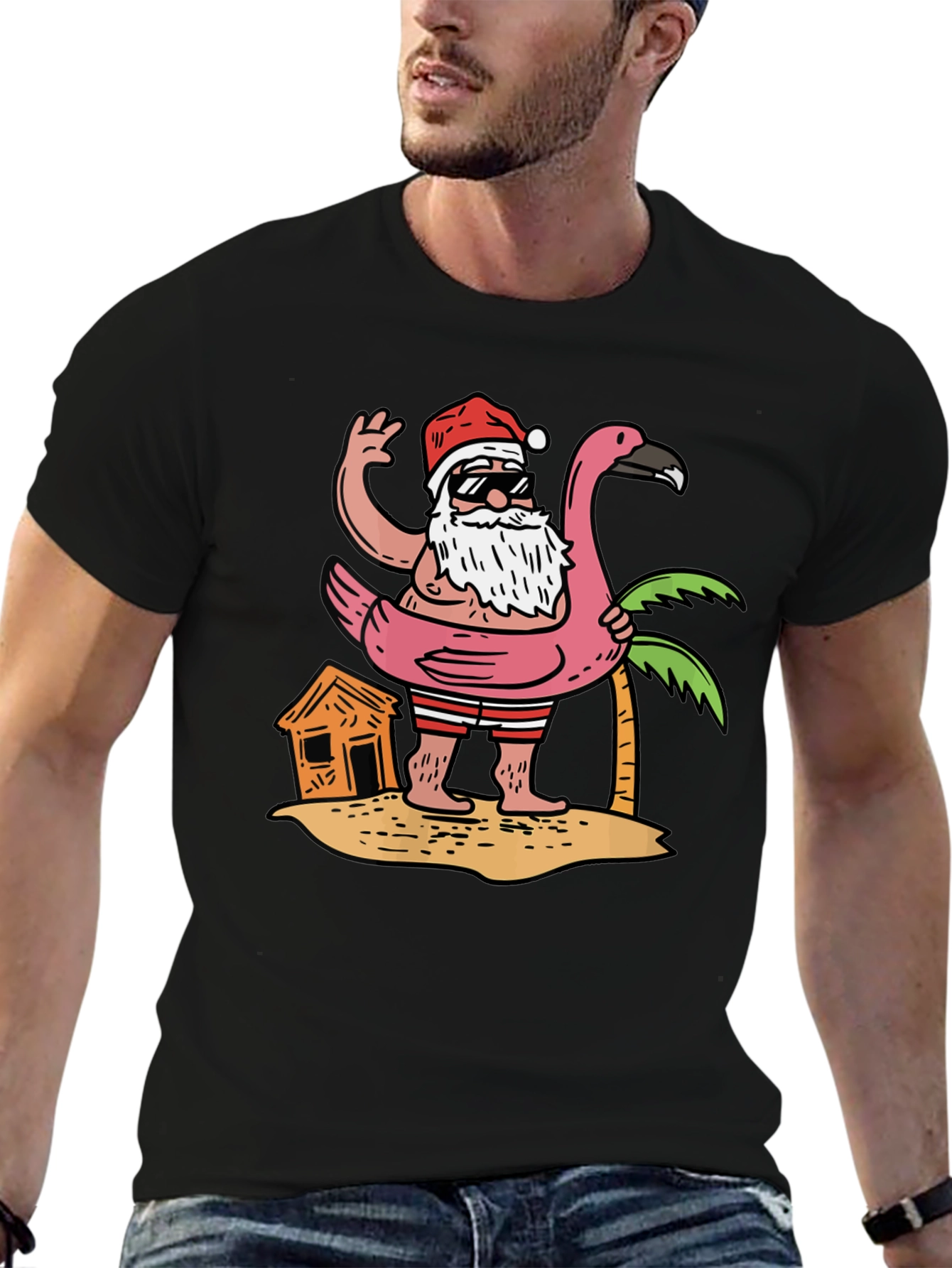 Tropical Santa T-Shirt Flamingo Pool Float