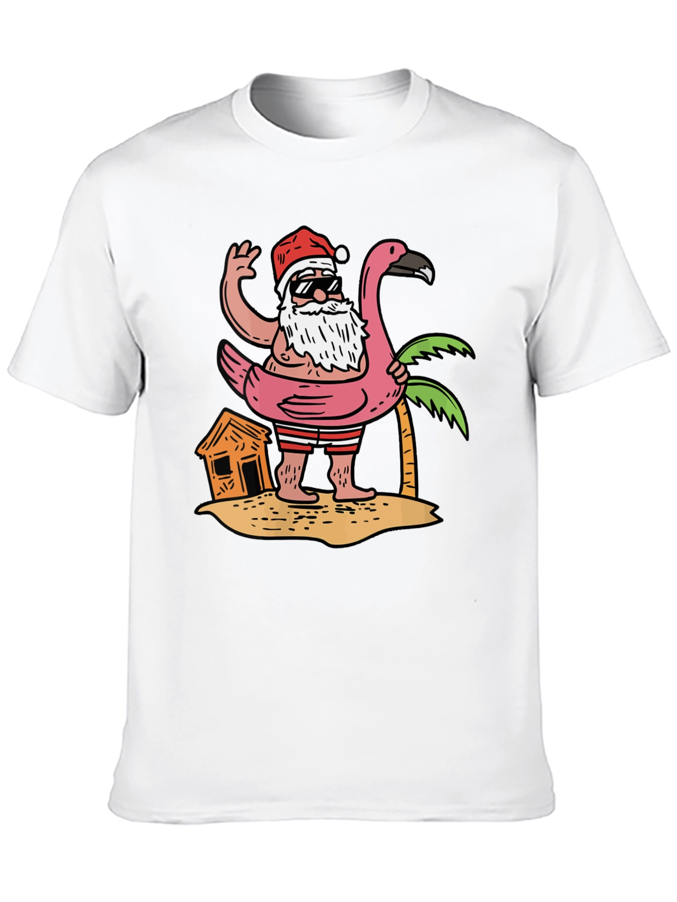 Tropical Santa T-Shirt Flamingo Pool Float