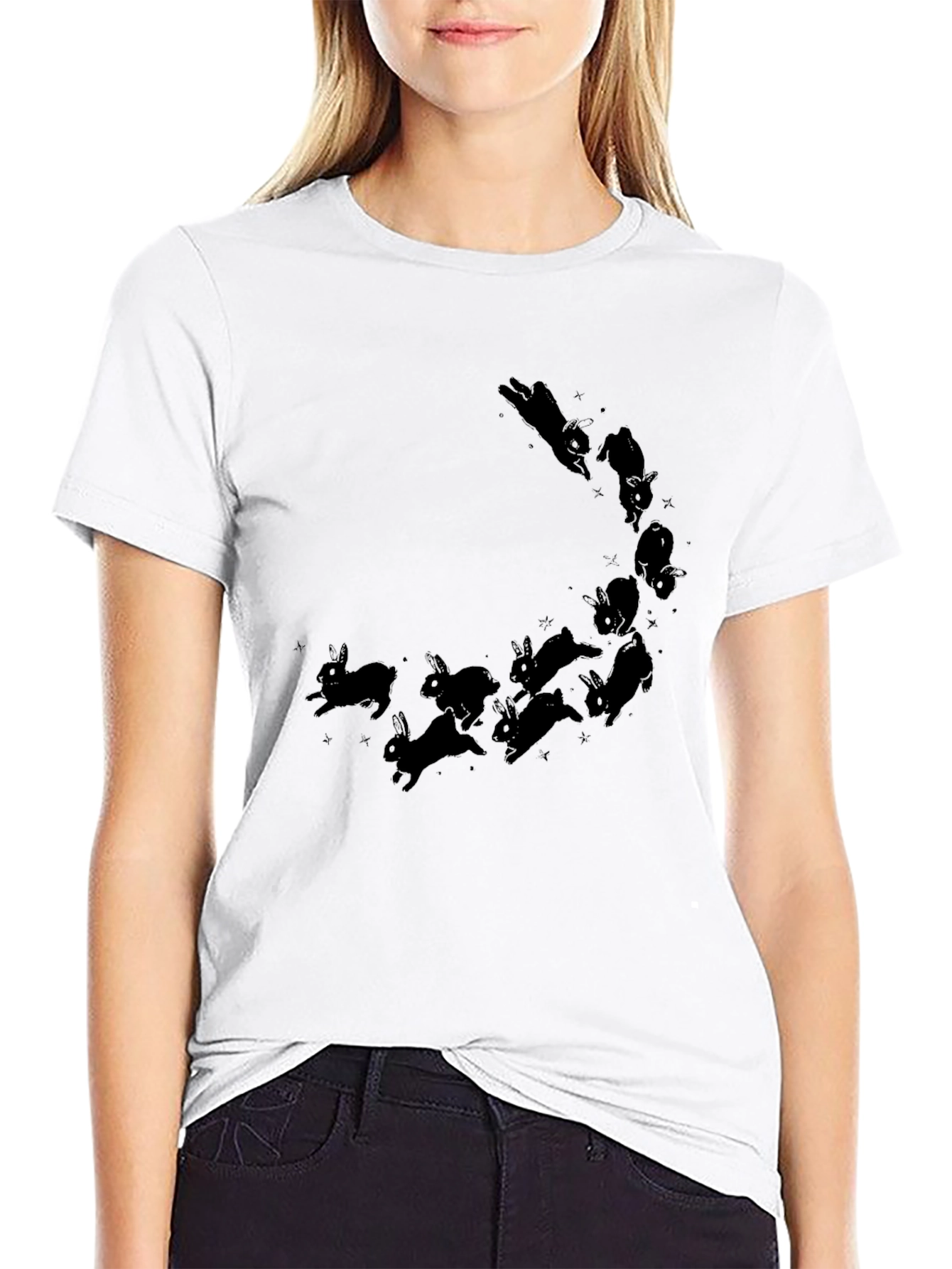 Rabbit Constellation Black T-Shirt