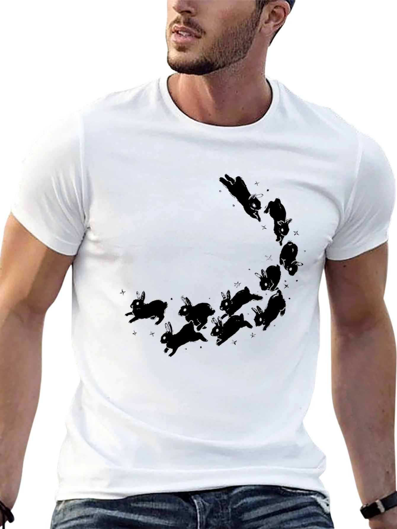 Rabbit Constellation Black T-Shirt