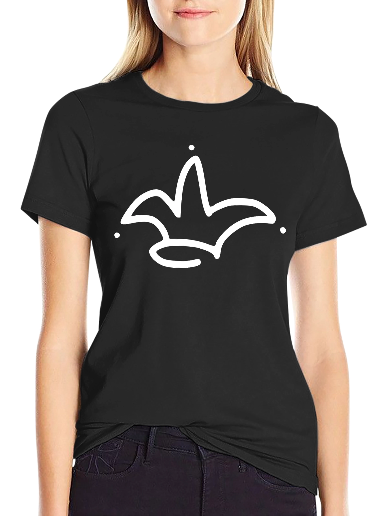 Crown Graphic Tee - Stylish Black Cotton T-Shirt