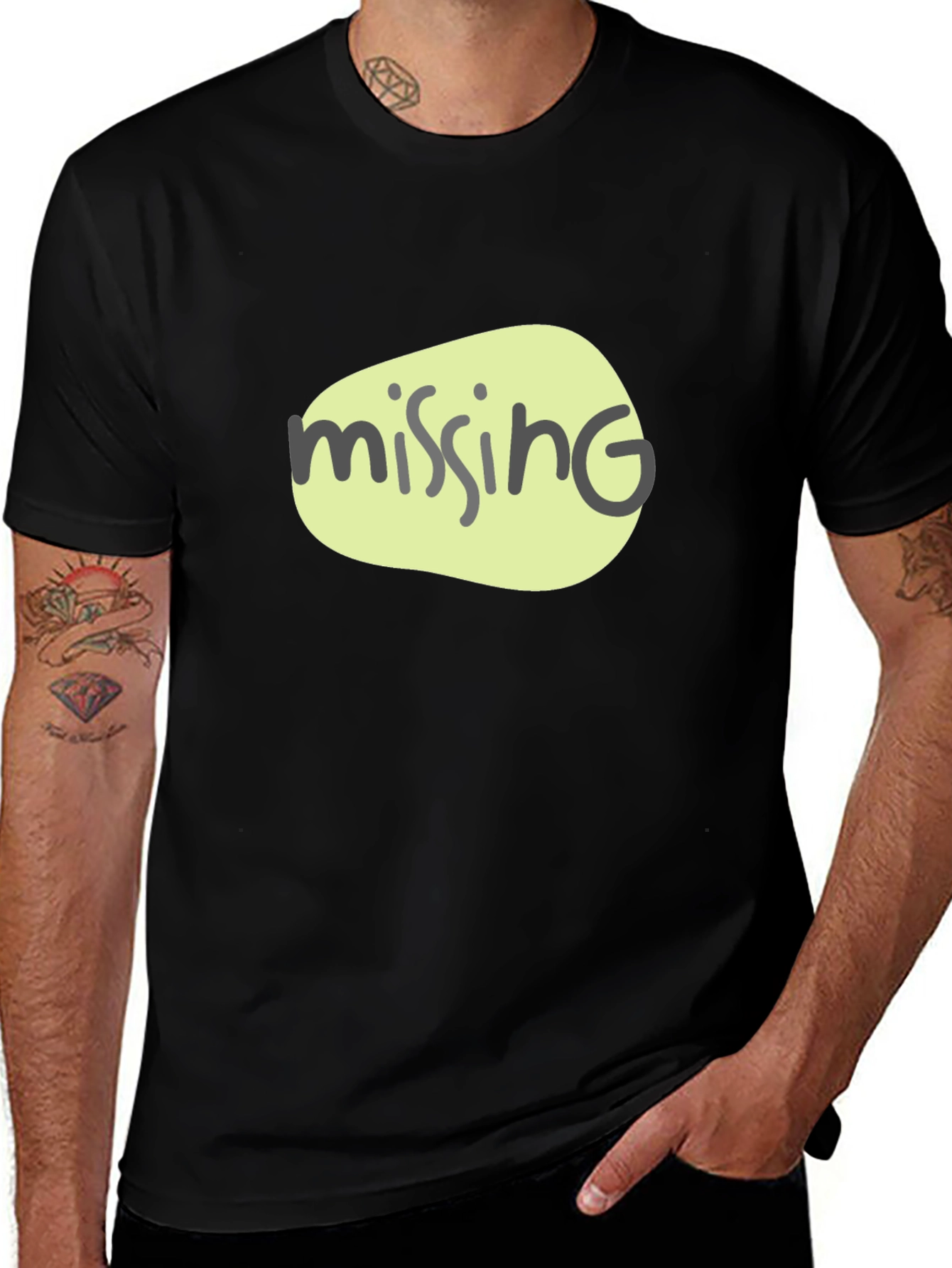Missing Piece Graphic T-Shirt - Black Cotton Tee