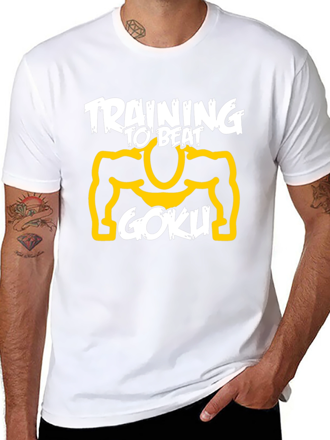Training to Beat Goku Black T-Shirt