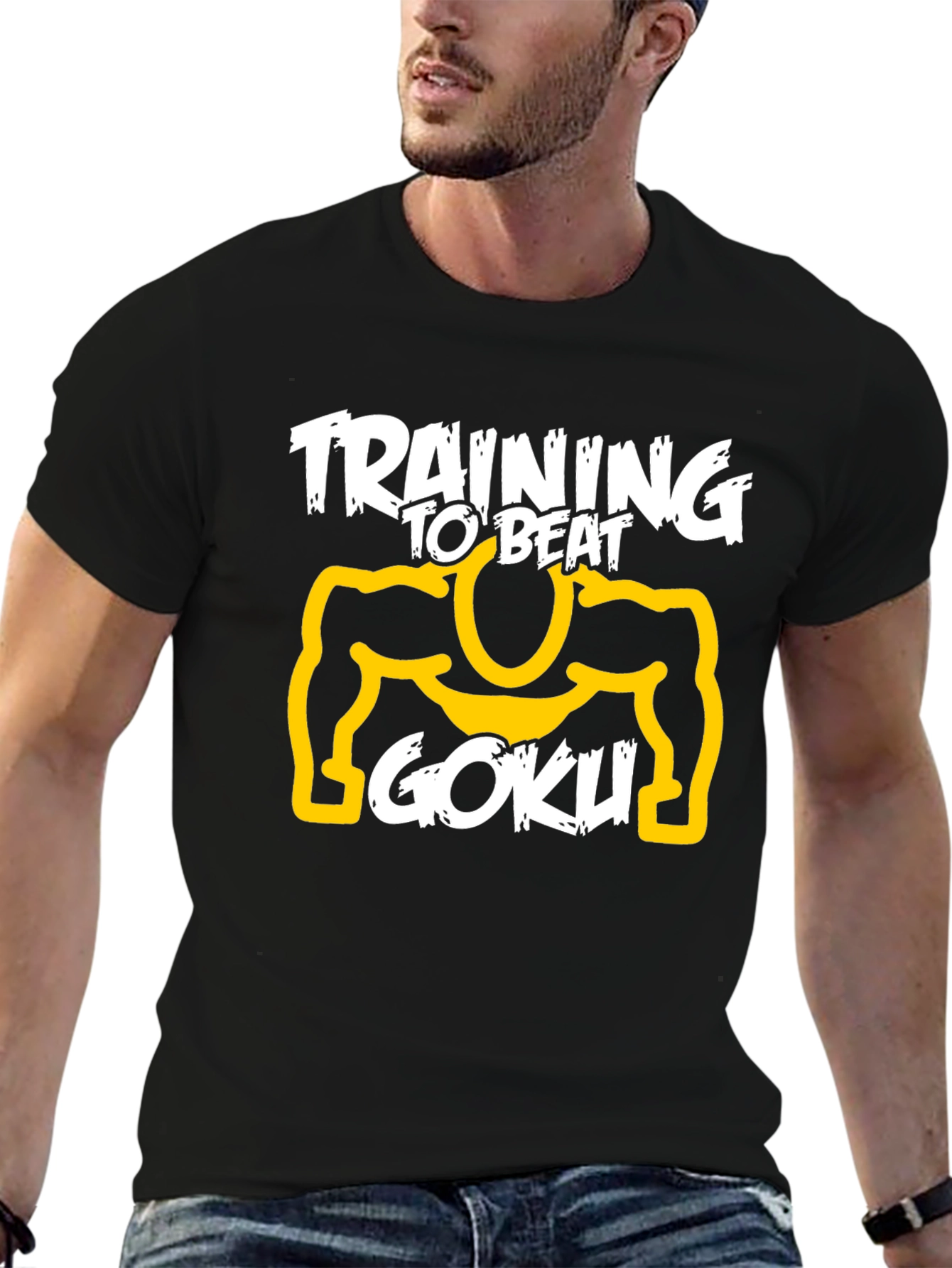 Training to Beat Goku Black T-Shirt