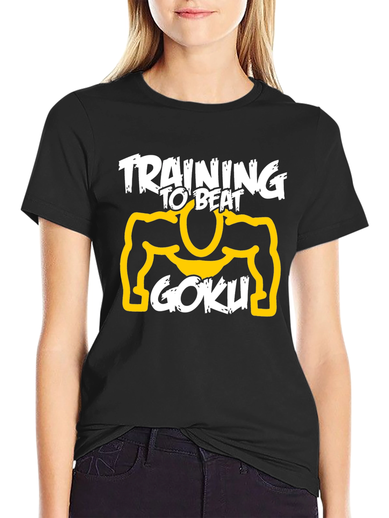 Training to Beat Goku Black T-Shirt
