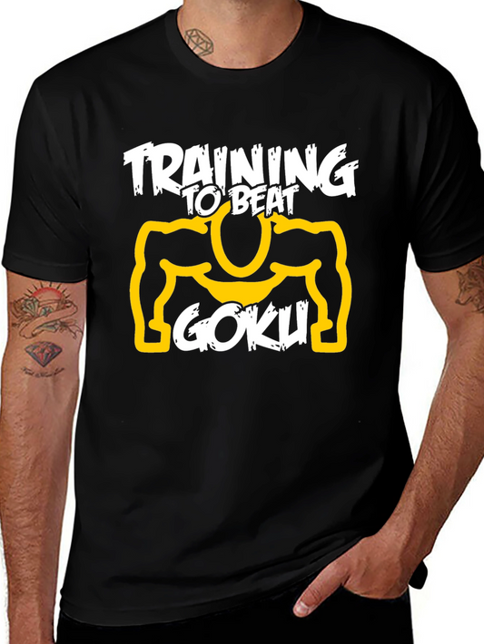 Training to Beat Goku Black T-Shirt